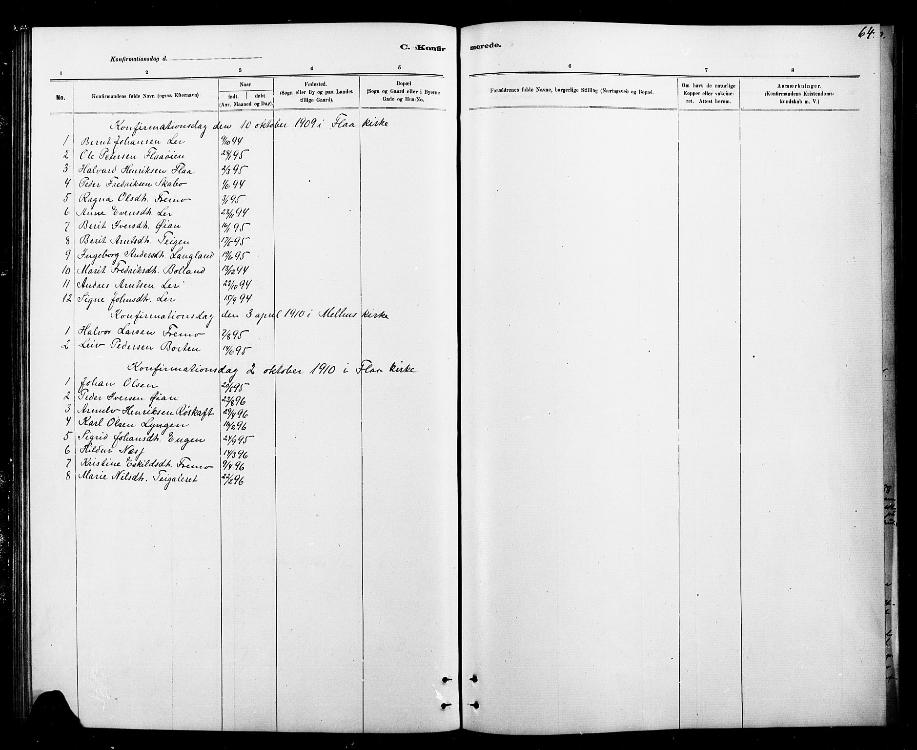 Ministerialprotokoller, klokkerbøker og fødselsregistre - Sør-Trøndelag, SAT/A-1456/693/L1123: Parish register (copy) no. 693C04, 1887-1910, p. 64