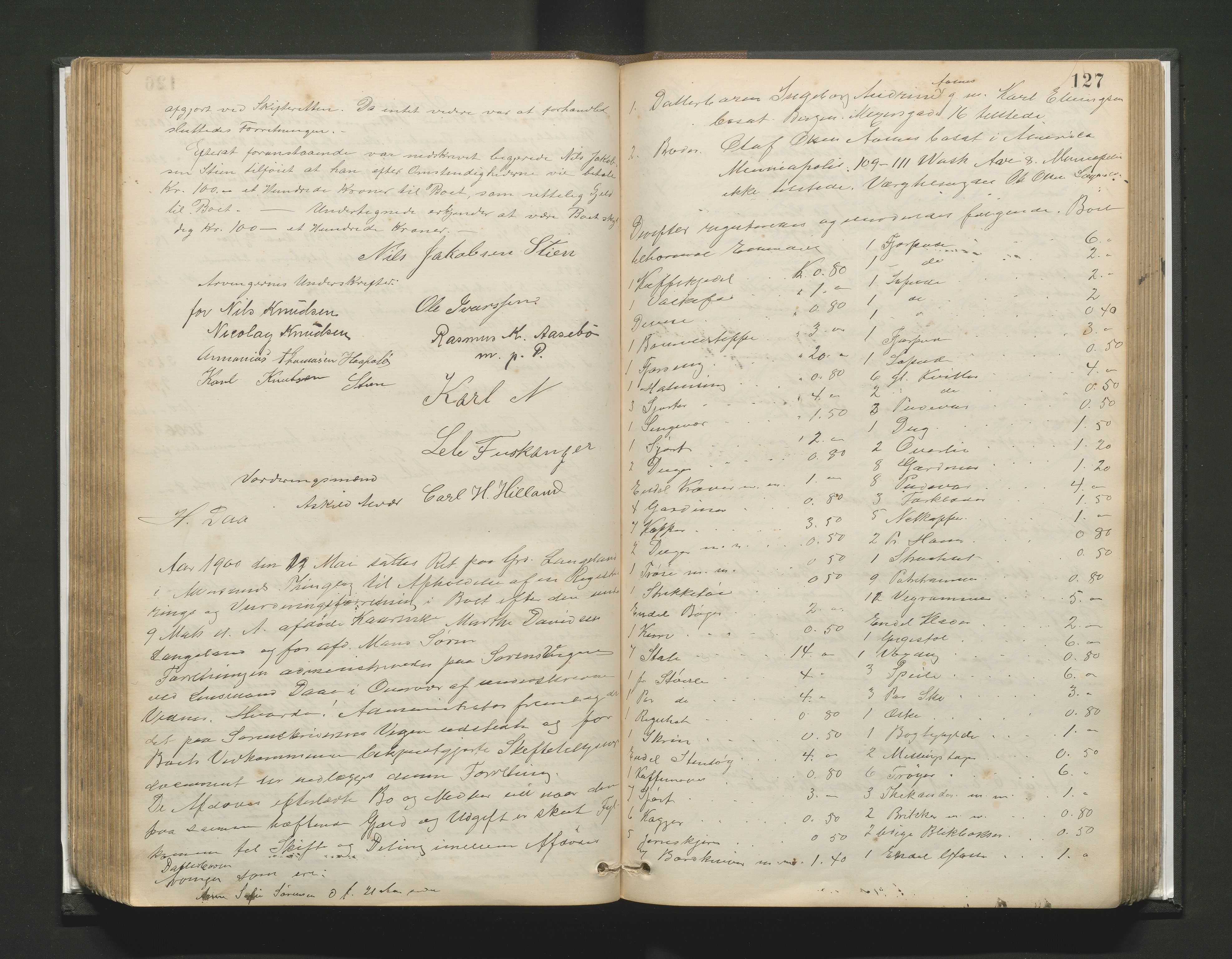Lensmannen i Alversund, AV/SAB-A-30701/0006/L0001: Registreringsprotokoll, 1887-1913, p. 126b-127a