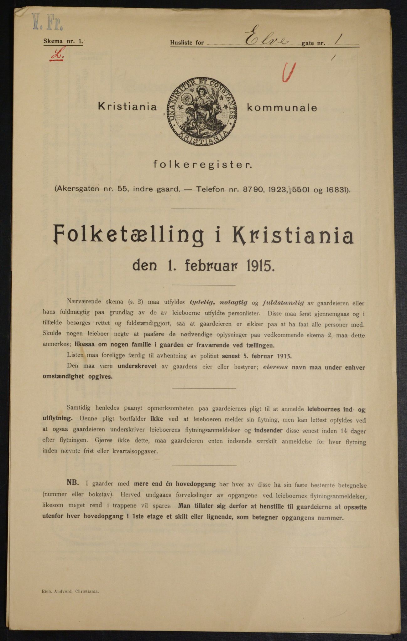 OBA, Municipal Census 1915 for Kristiania, 1915, p. 20449