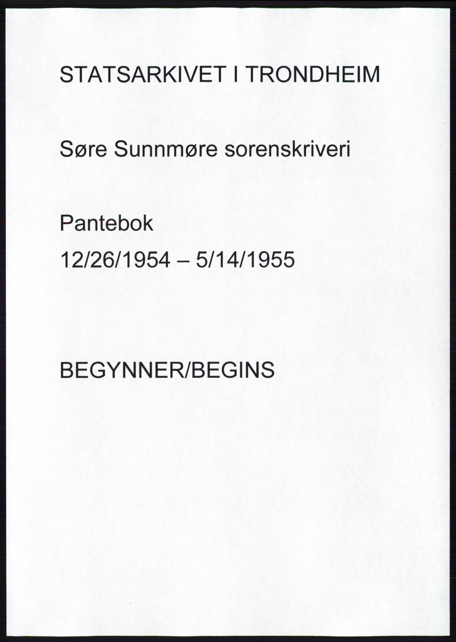 Søre Sunnmøre sorenskriveri, AV/SAT-A-4122/1/2/2C/L0100: Mortgage book no. 26A, 1954-1955