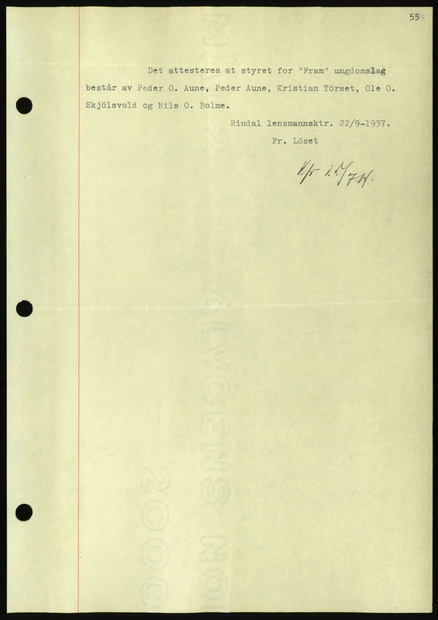 Nordmøre sorenskriveri, AV/SAT-A-4132/1/2/2Ca/L0092: Mortgage book no. B82, 1937-1938, Diary no: : 2435/1937