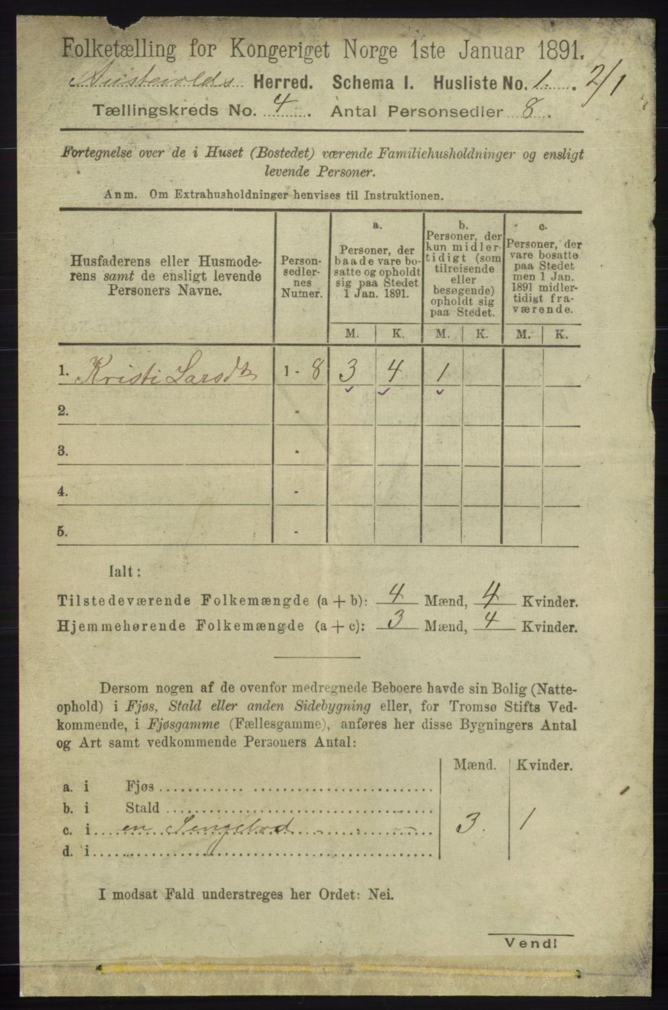 RA, 1891 census for 1244 Austevoll, 1891, p. 1331