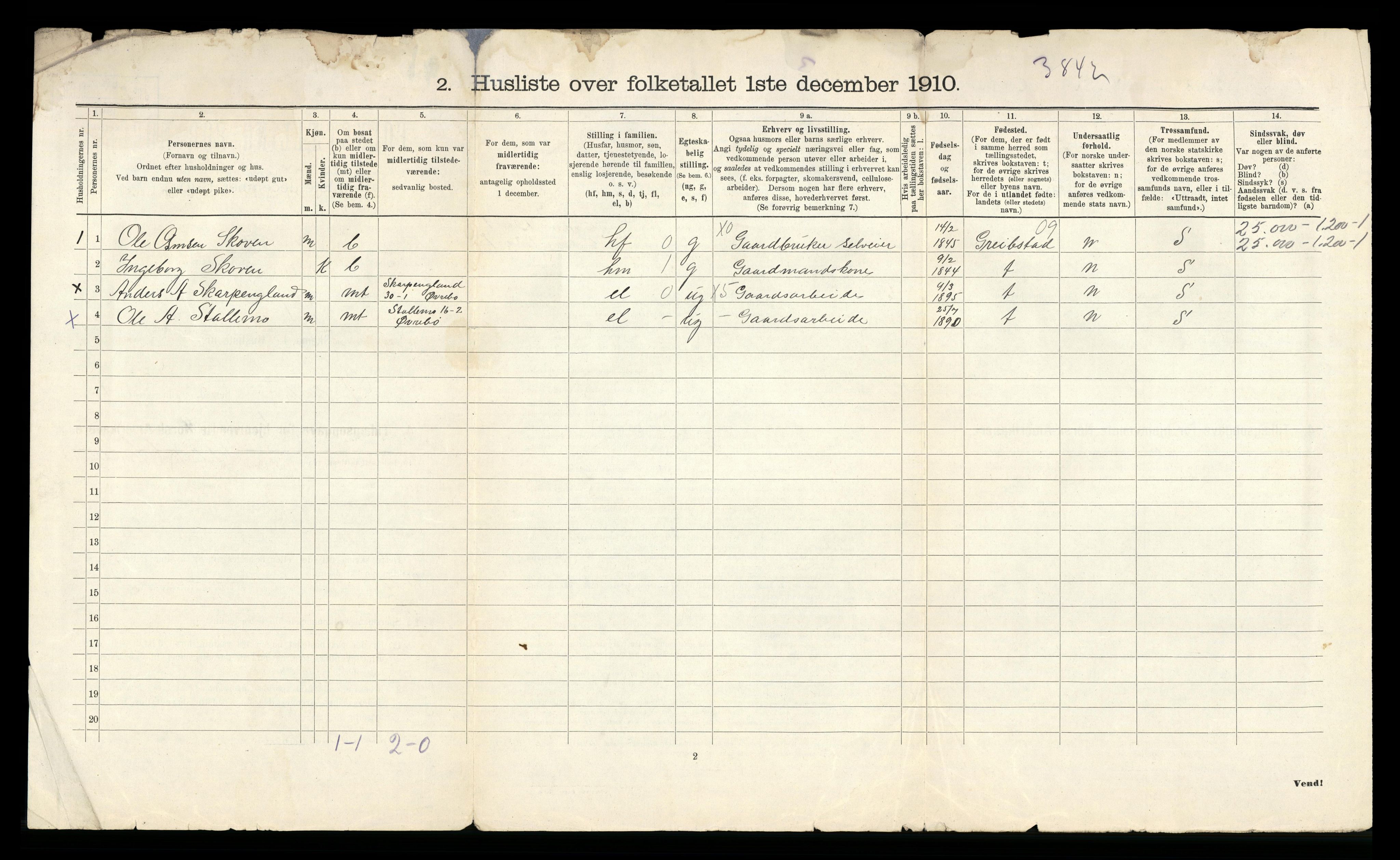 RA, 1910 census for Øvrebø, 1910, p. 24