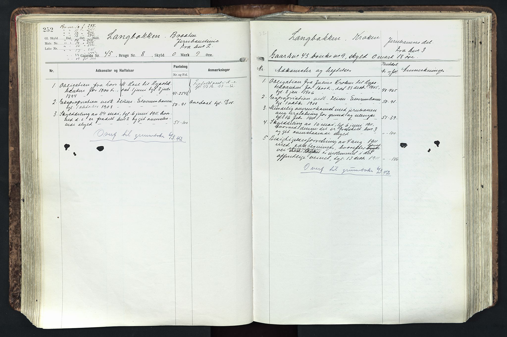 Solør tingrett, AV/SAH-TING-008/H/Ha/Hak/L0003: Mortgage register no. III, 1900-1935, p. 252