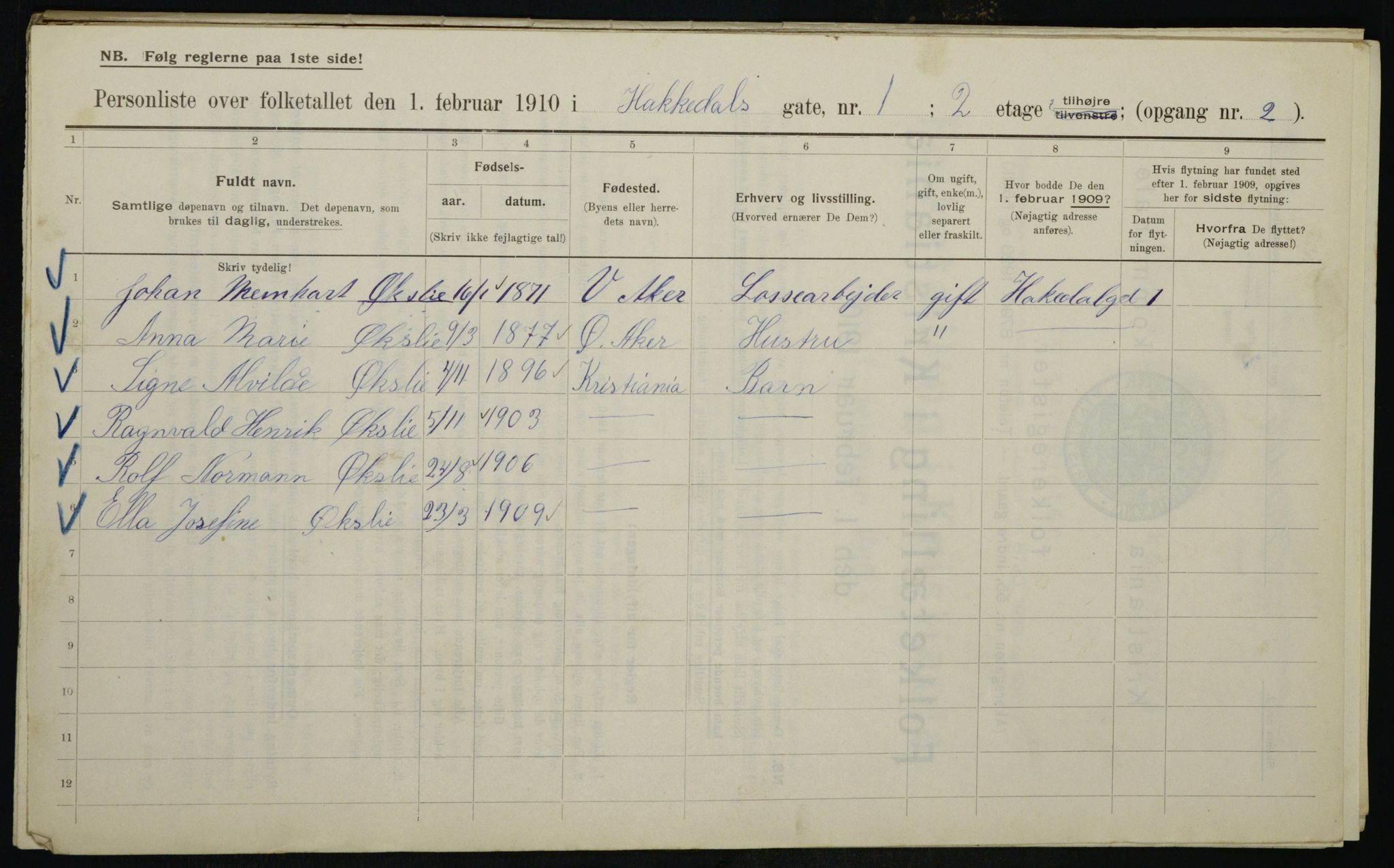 OBA, Municipal Census 1910 for Kristiania, 1910, p. 31930