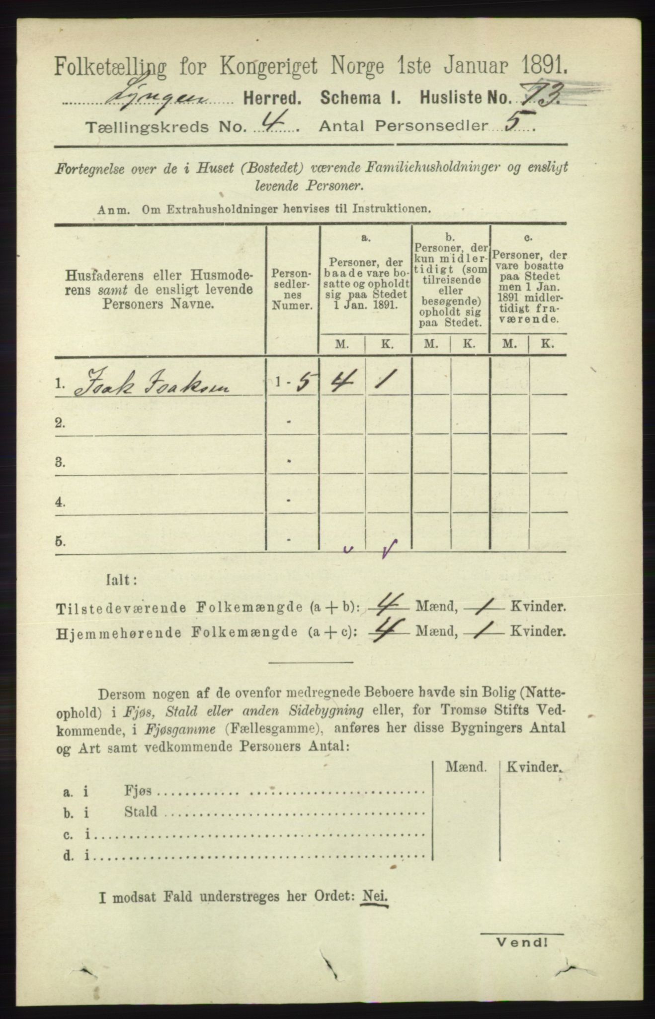 RA, 1891 census for 1938 Lyngen, 1891, p. 3659