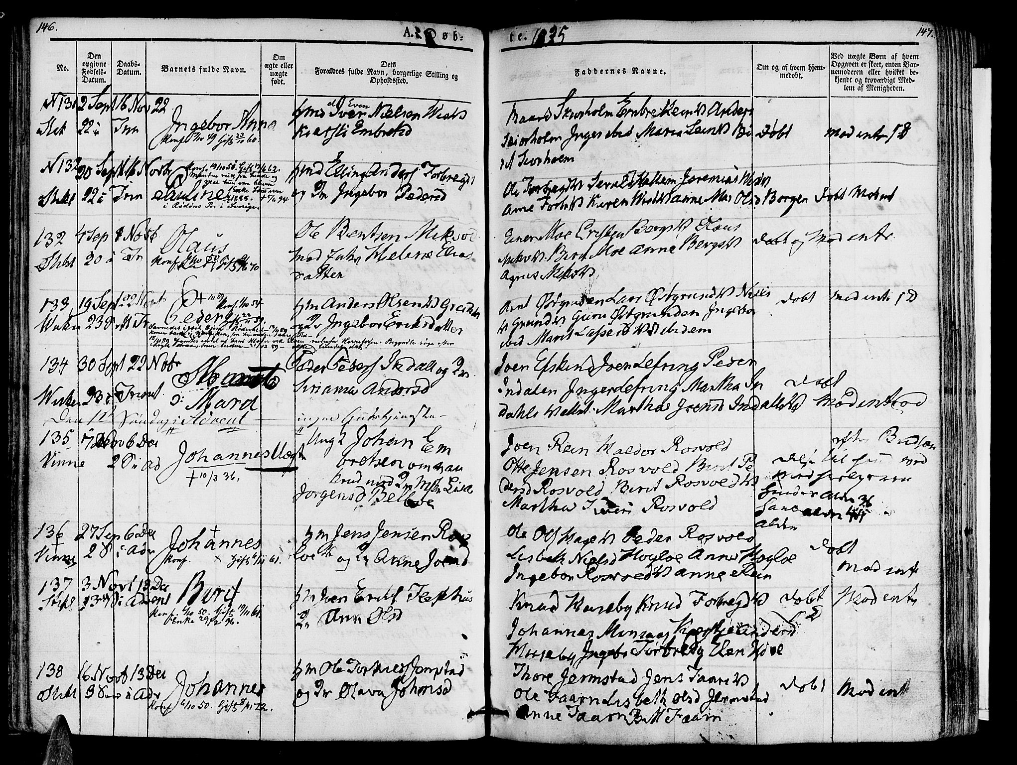 Ministerialprotokoller, klokkerbøker og fødselsregistre - Nord-Trøndelag, AV/SAT-A-1458/723/L0238: Parish register (official) no. 723A07, 1831-1840, p. 146-147