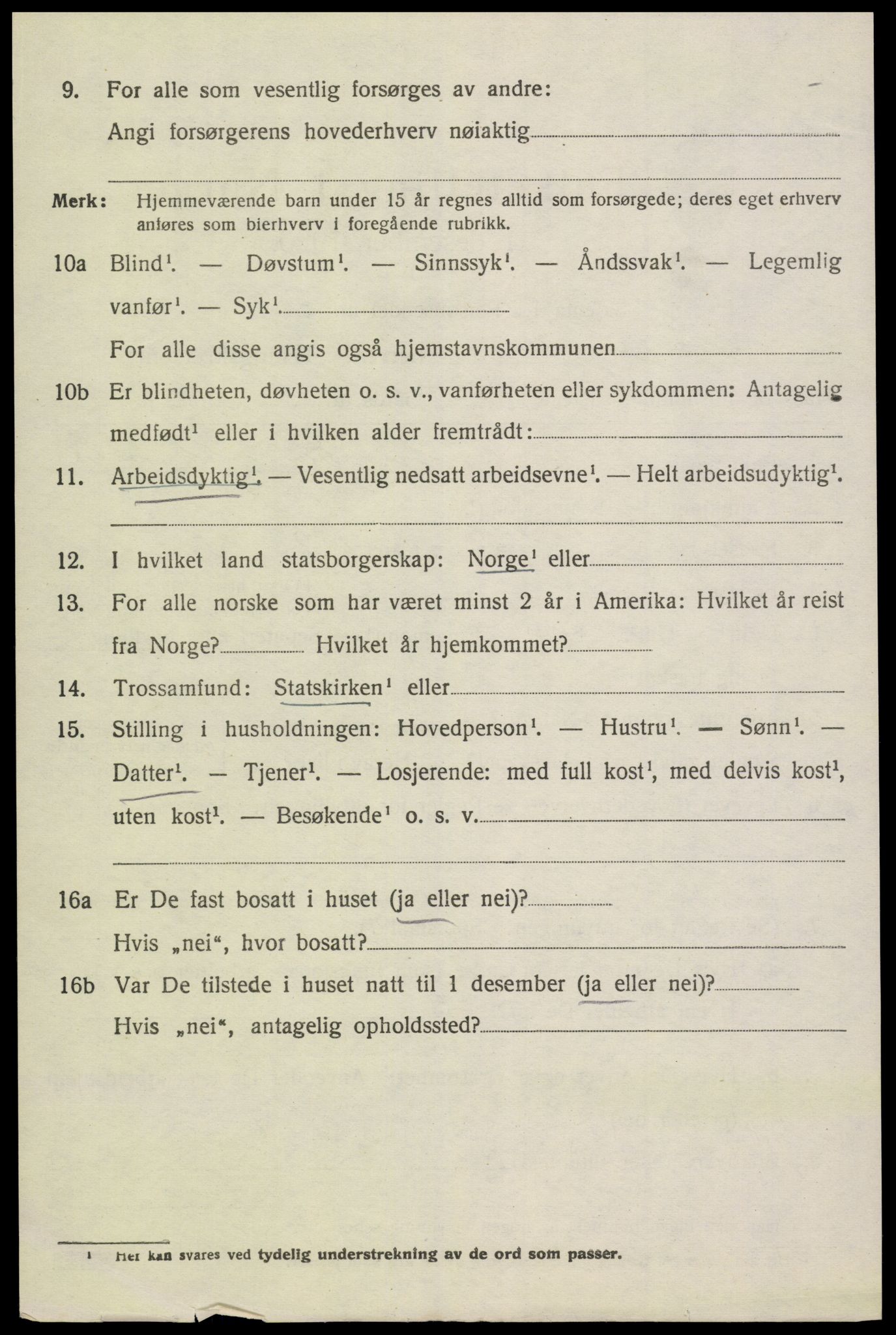 SAK, 1920 census for Åmli, 1920, p. 2074