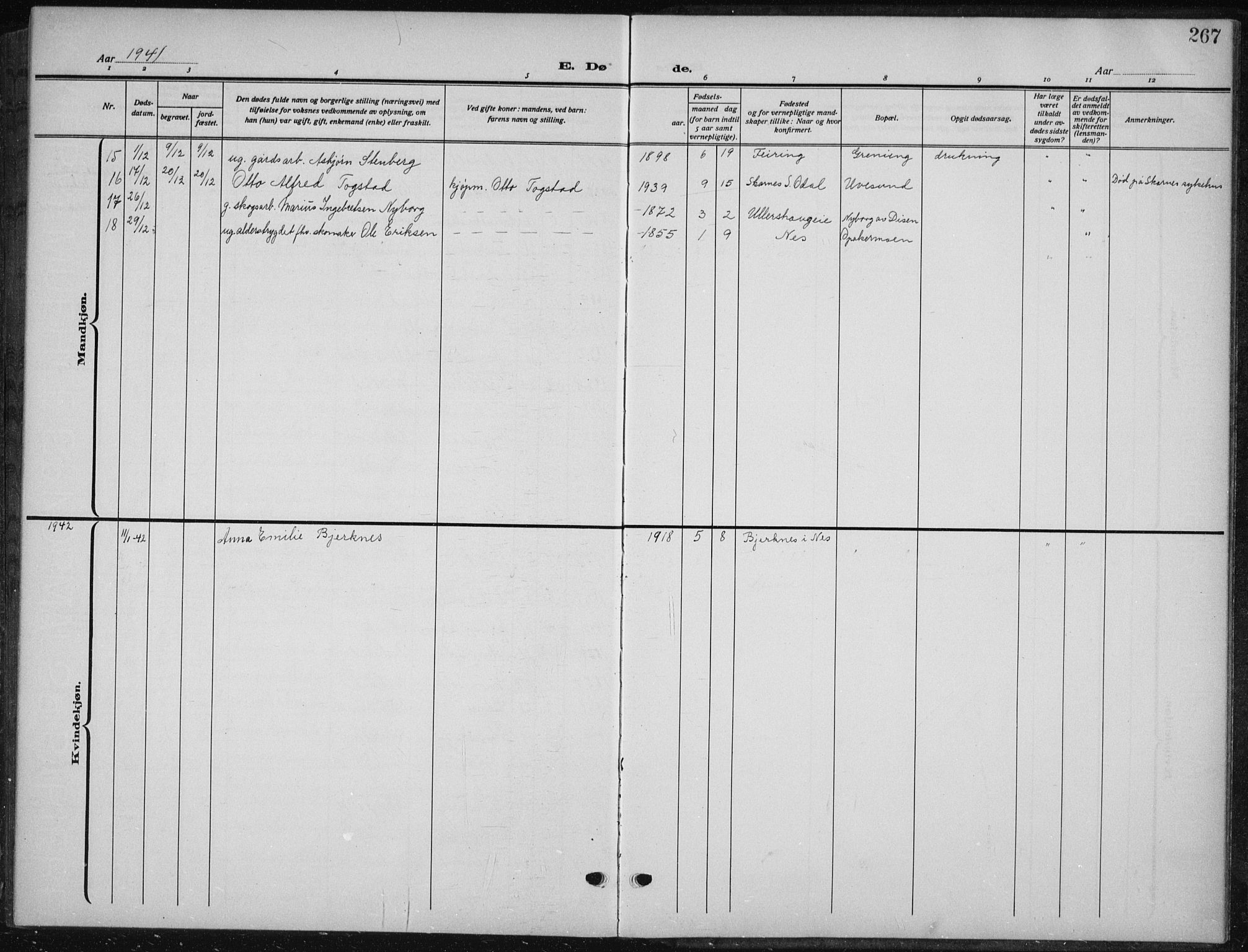 Nes prestekontor Kirkebøker, AV/SAO-A-10410/G/Ga/L0003: Parish register (copy) no. I 3, 1913-1941, p. 267