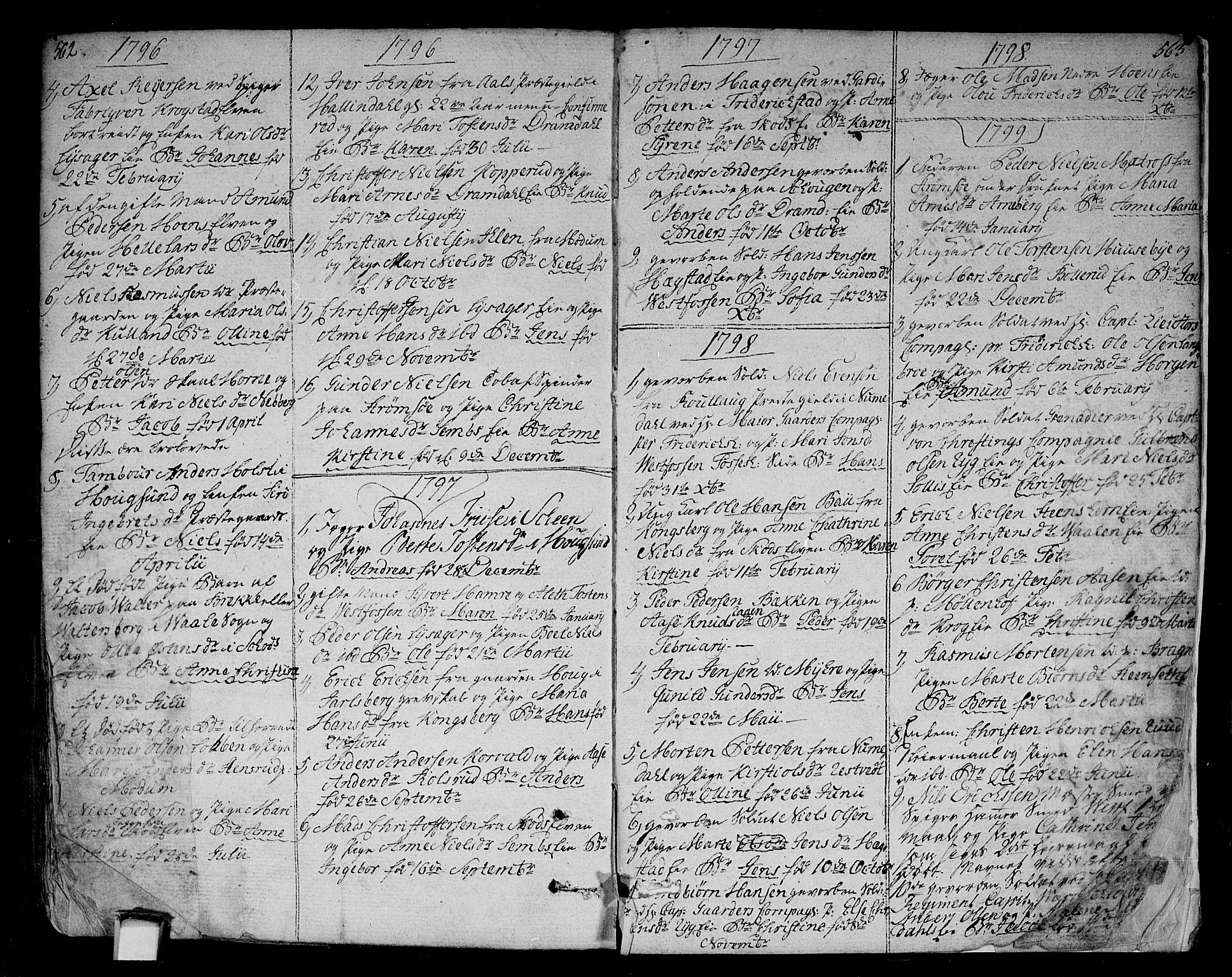 Eiker kirkebøker, AV/SAKO-A-4/F/Fa/L0009: Parish register (official) no. I 9, 1789-1806, p. 562-563