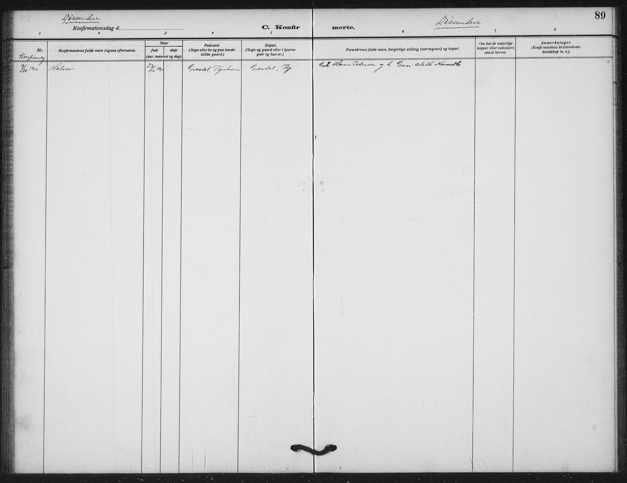 Helleland sokneprestkontor, AV/SAST-A-101810: Parish register (official) no. A 11, 1909-1922, p. 89