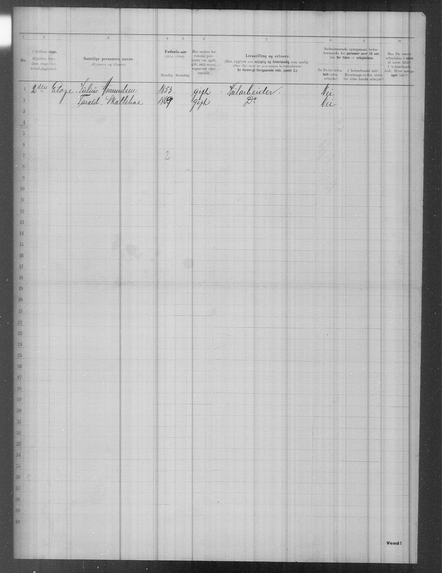 OBA, Municipal Census 1902 for Kristiania, 1902, p. 1008