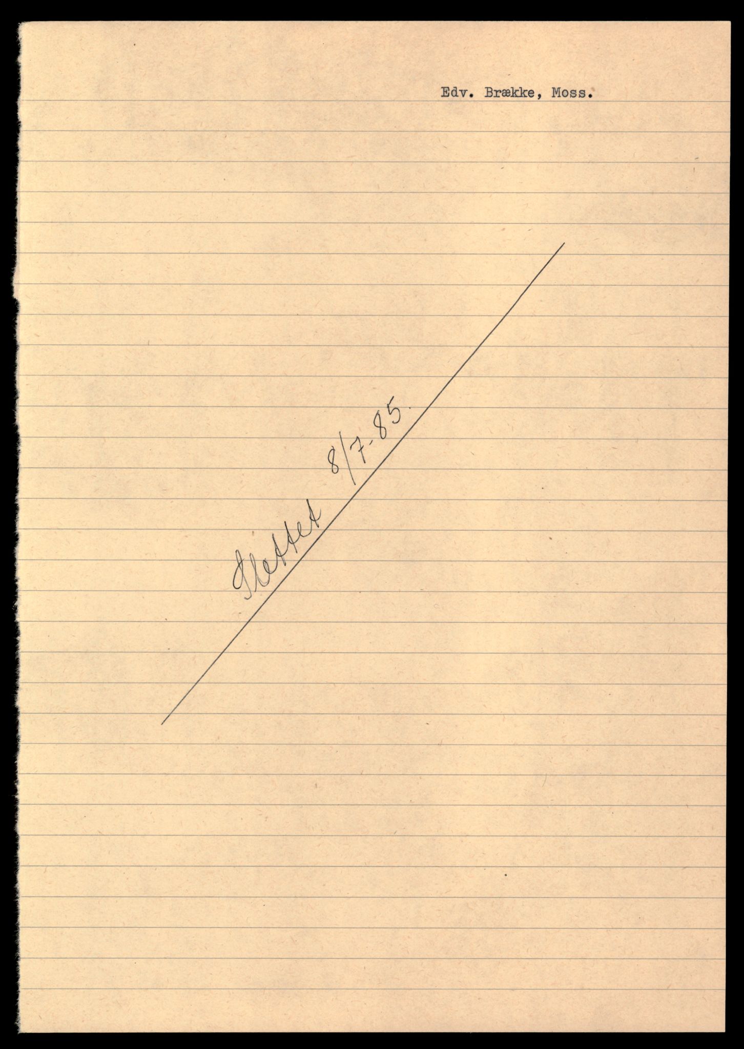 Moss tingrett, SAT/A-10063/K/Kc/Kca/L0002: Enkeltmannsforetak, Bræ - Fol, 1944-1990, p. 1