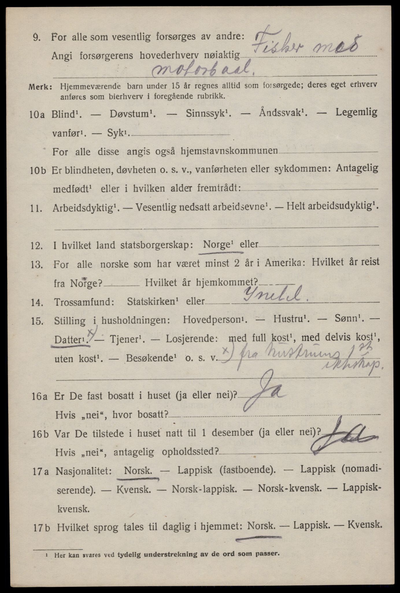 SAT, 1920 census for Dverberg, 1920, p. 7877