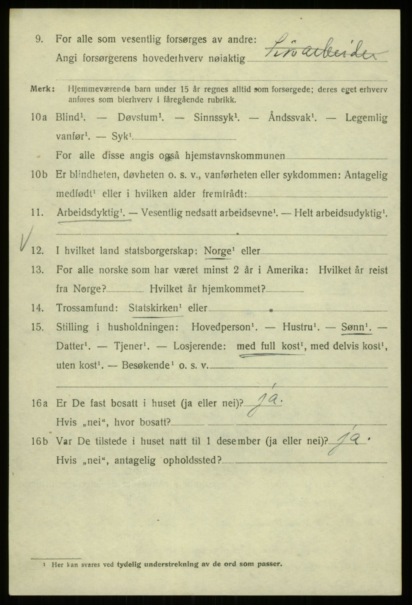 SAB, 1920 census for Bergen, 1920, p. 179779