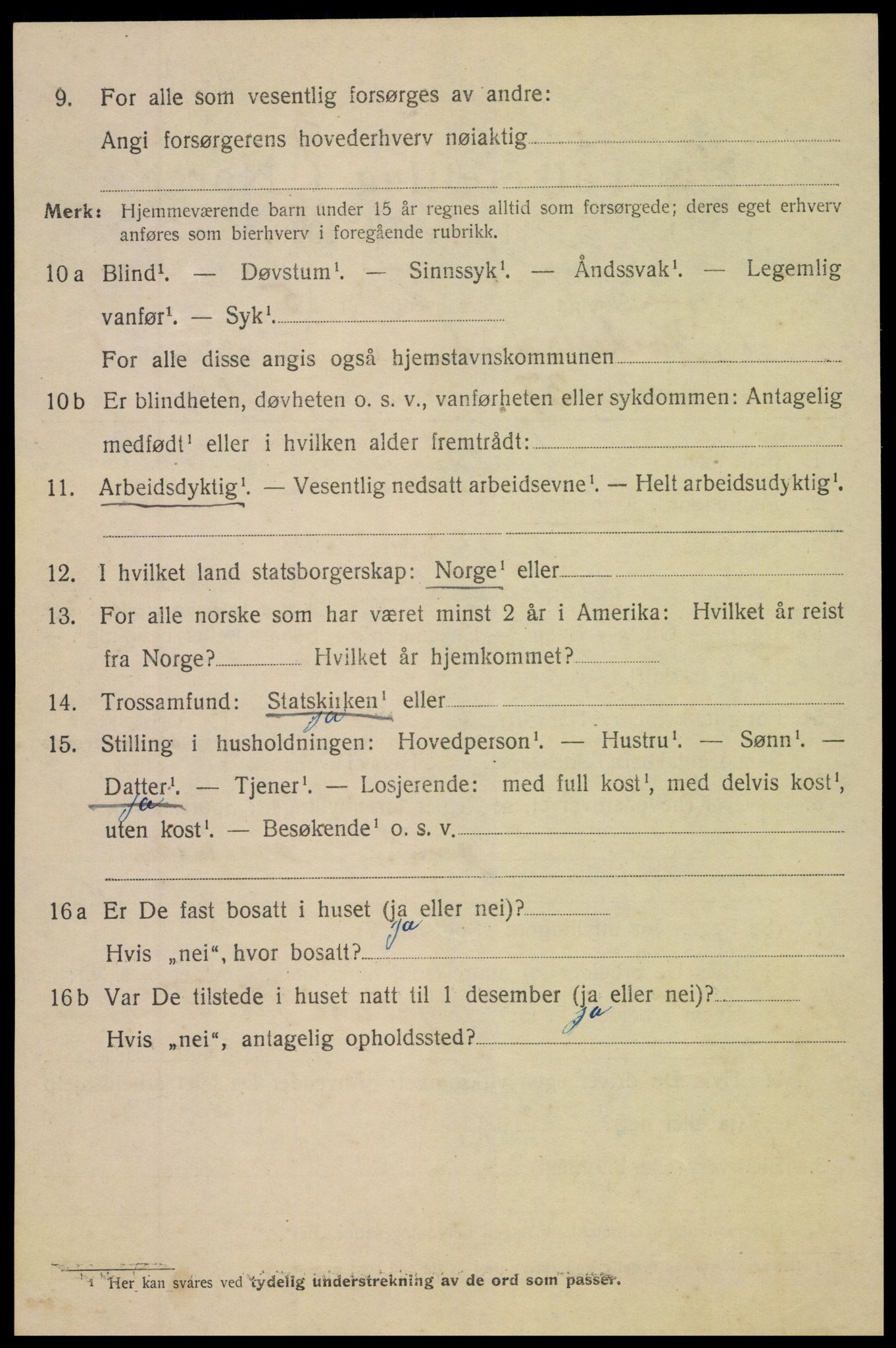 SAK, 1920 census for Tvedestrand, 1920, p. 1702