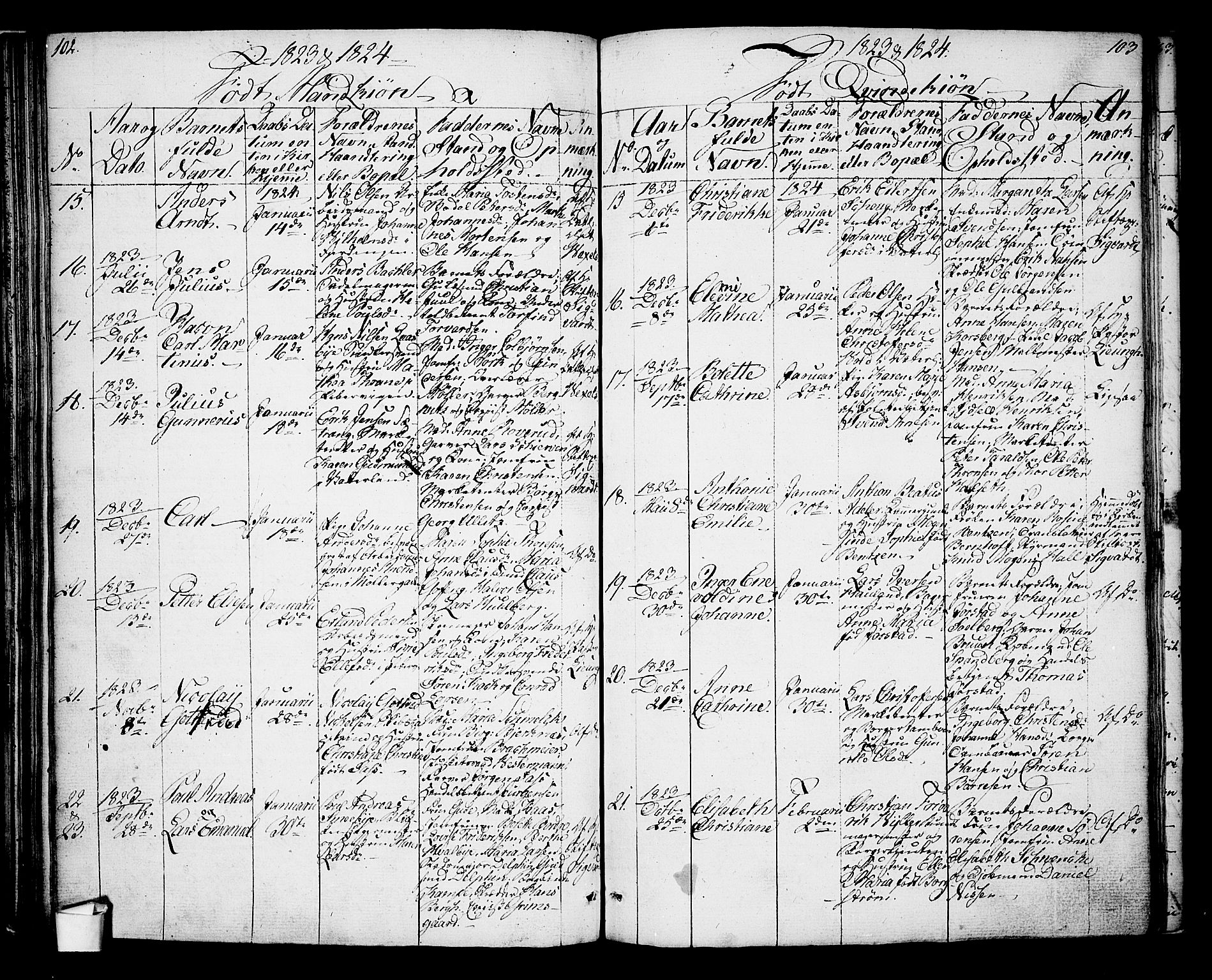 Oslo domkirke Kirkebøker, SAO/A-10752/G/Ga/L0002: Parish register (copy) no. 2, 1820-1824, p. 102-103