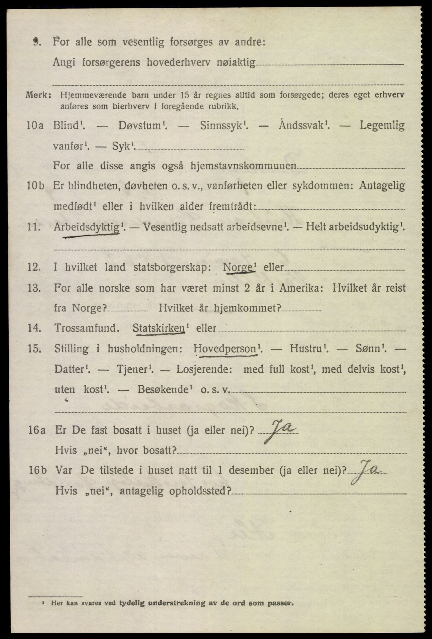 SAK, 1920 census for Birkenes, 1920, p. 4002