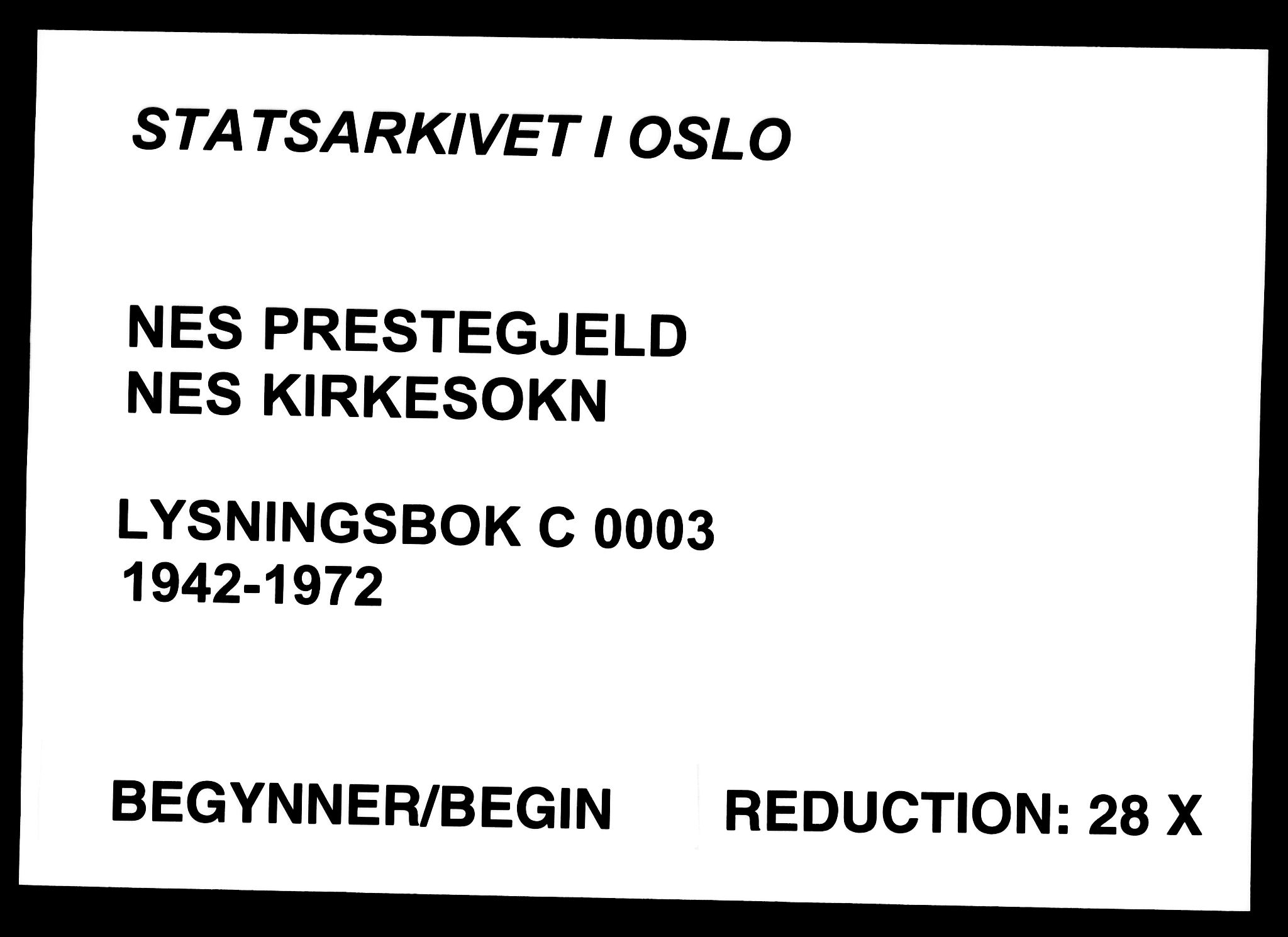 Nes prestekontor Kirkebøker, AV/SAO-A-10410/H/L0003: Banns register no. 3, 1942-1972