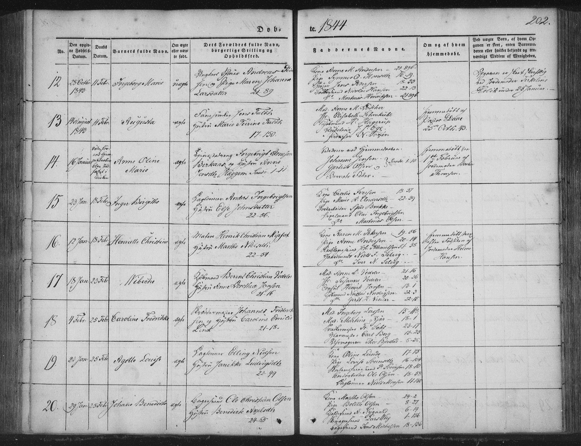 Korskirken sokneprestembete, SAB/A-76101/H/Haa/L0016: Parish register (official) no. B 2, 1841-1851, p. 202