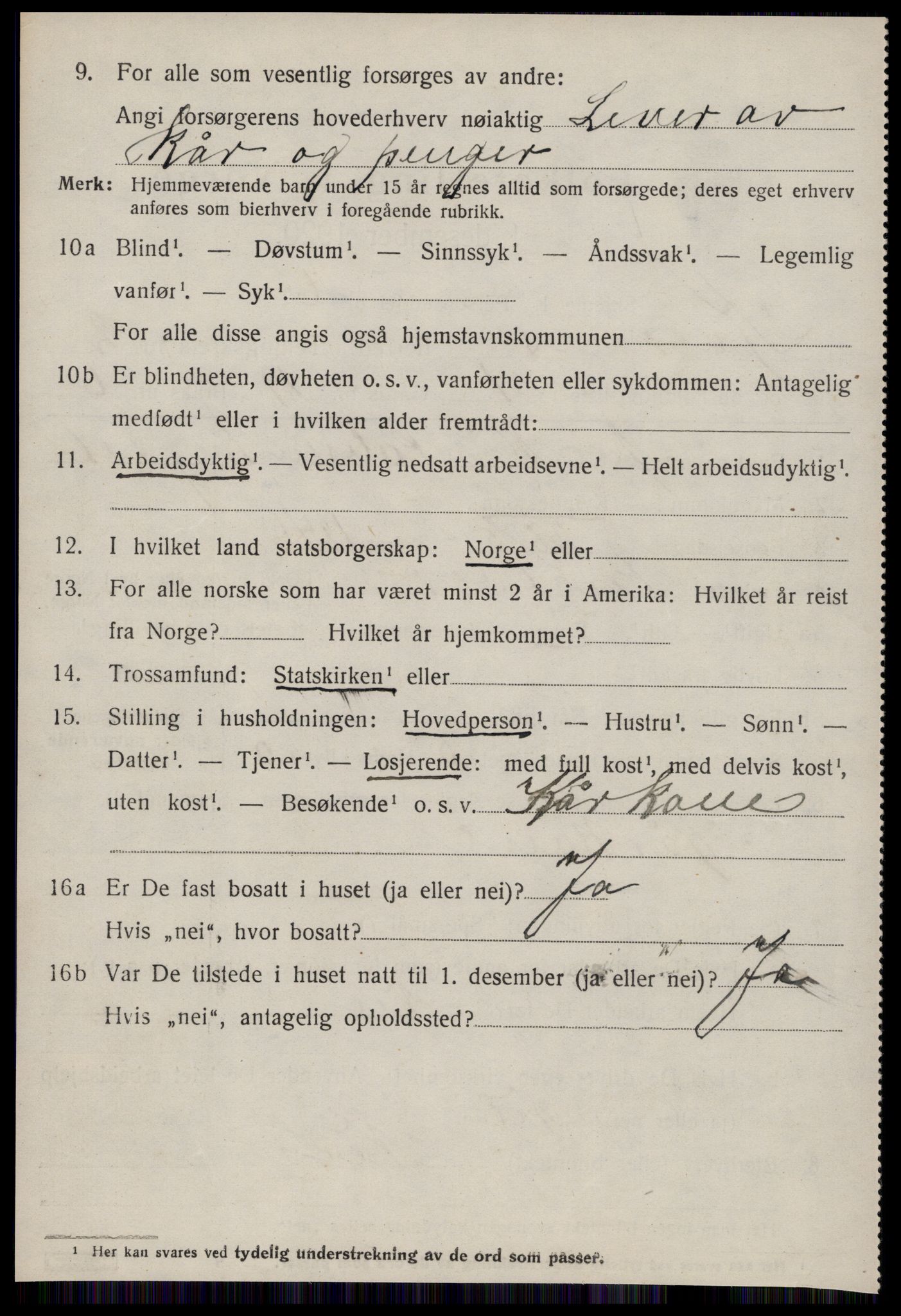 SAT, 1920 census for Kvernes, 1920, p. 954