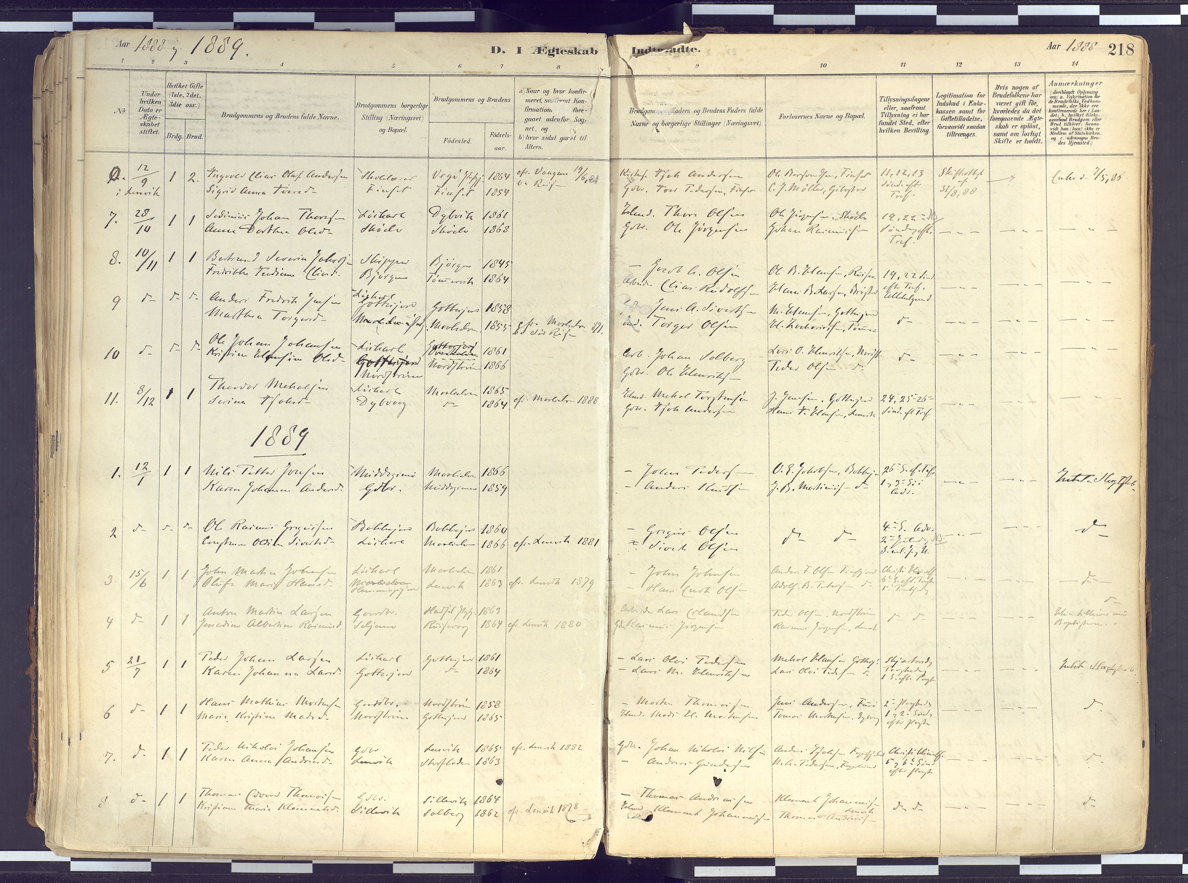 Tranøy sokneprestkontor, SATØ/S-1313/I/Ia/Iaa/L0010kirke: Parish register (official) no. 10, 1878-1904, p. 218