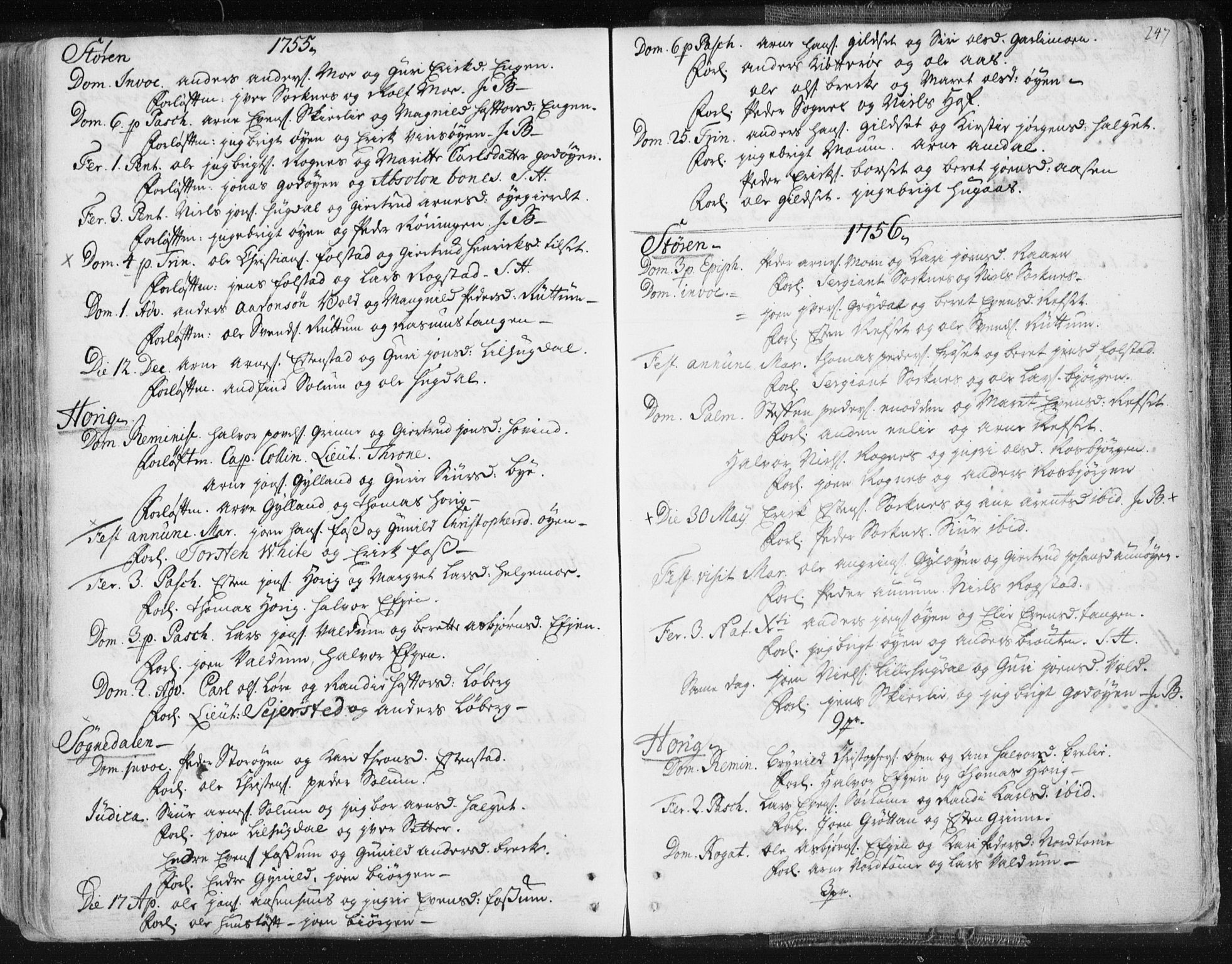 Ministerialprotokoller, klokkerbøker og fødselsregistre - Sør-Trøndelag, SAT/A-1456/687/L0991: Parish register (official) no. 687A02, 1747-1790, p. 247