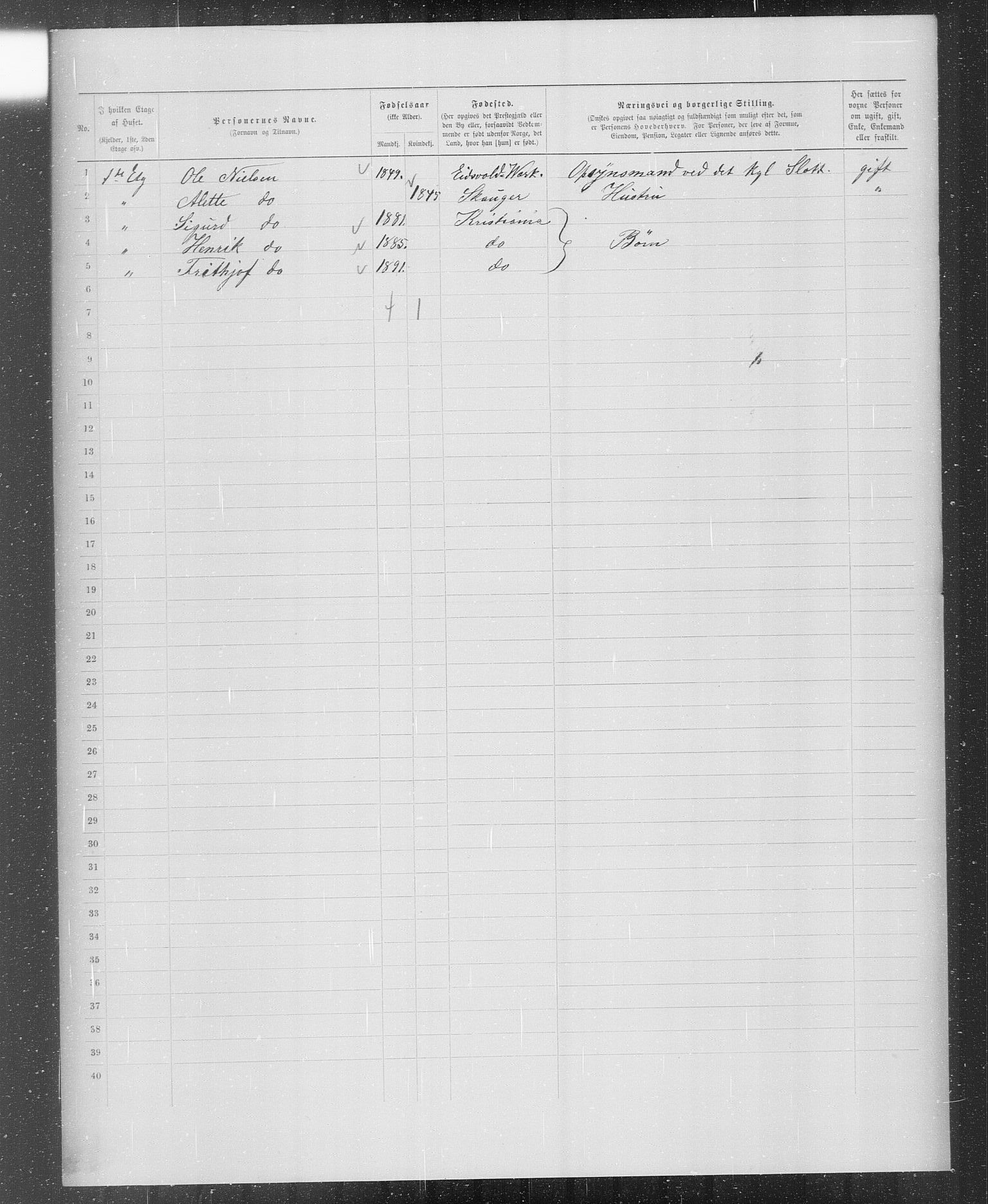 OBA, Municipal Census 1899 for Kristiania, 1899, p. 2118