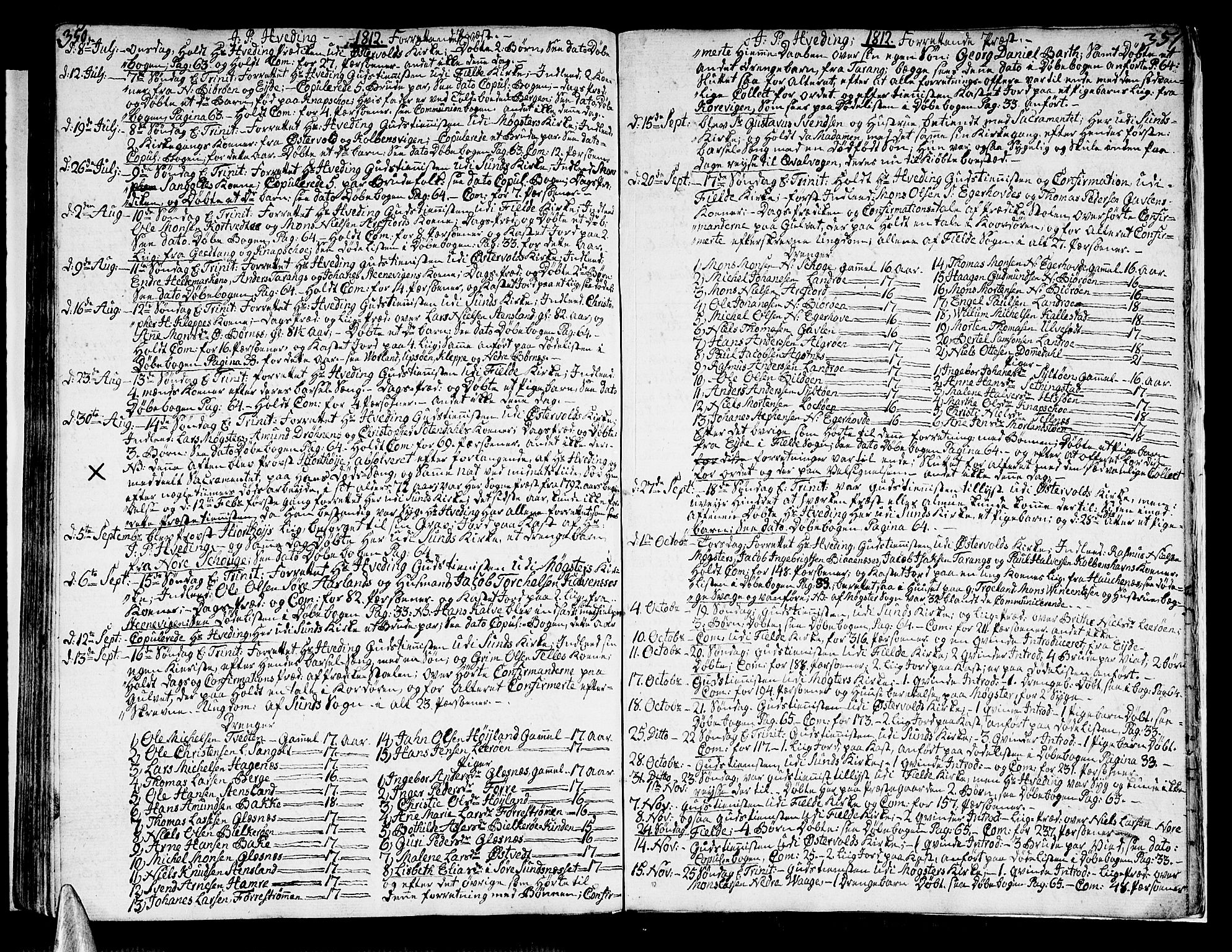Sund sokneprestembete, AV/SAB-A-99930: Parish register (official) no. A 7, 1796-1815, p. 350-351