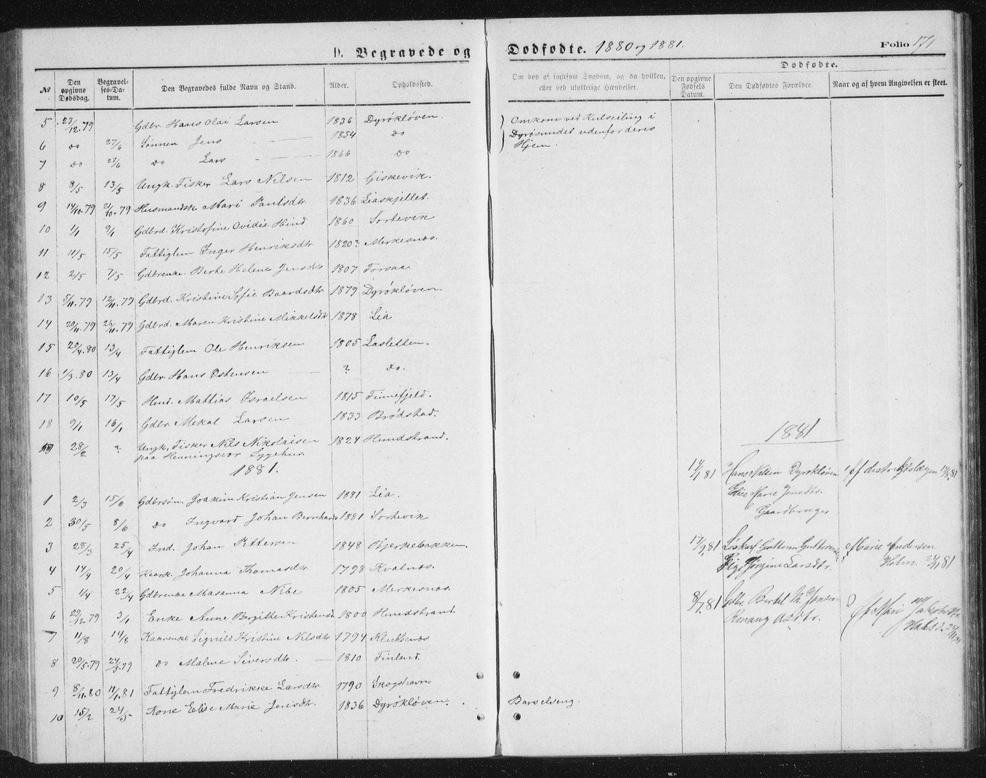 Tranøy sokneprestkontor, SATØ/S-1313/I/Ia/Iab/L0013klokker: Parish register (copy) no. 13, 1874-1896, p. 171