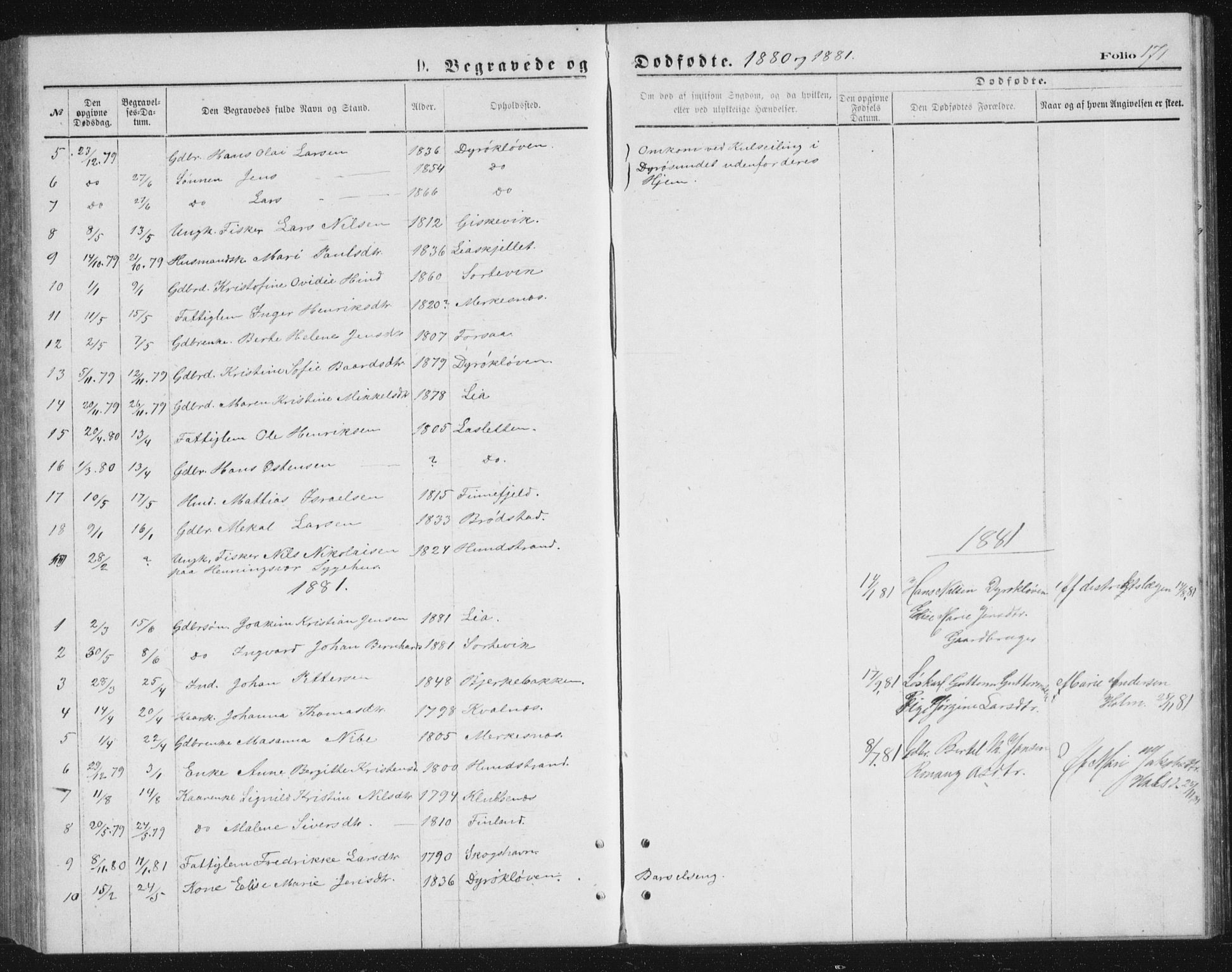 Tranøy sokneprestkontor, AV/SATØ-S-1313/I/Ia/Iab/L0013klokker: Parish register (copy) no. 13, 1874-1896, p. 171