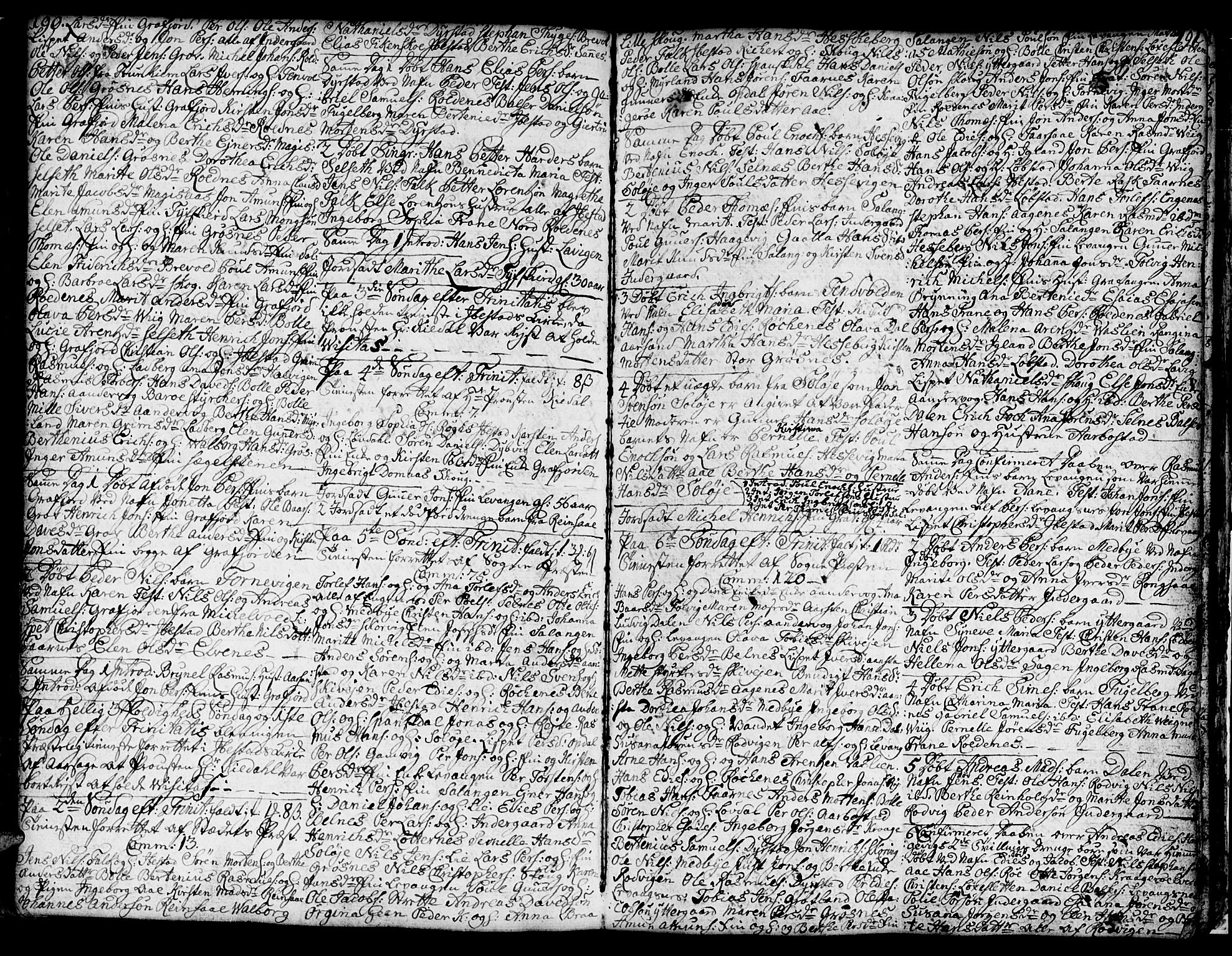 Ibestad sokneprestembete, SATØ/S-0077/H/Ha/Hab/L0001klokker: Parish register (copy) no. 1, 1776-1808, p. 190-191