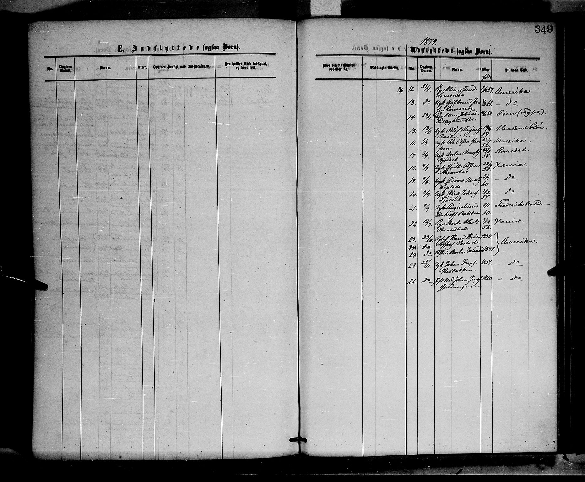 Elverum prestekontor, SAH/PREST-044/H/Ha/Haa/L0011: Parish register (official) no. 11, 1869-1879, p. 349