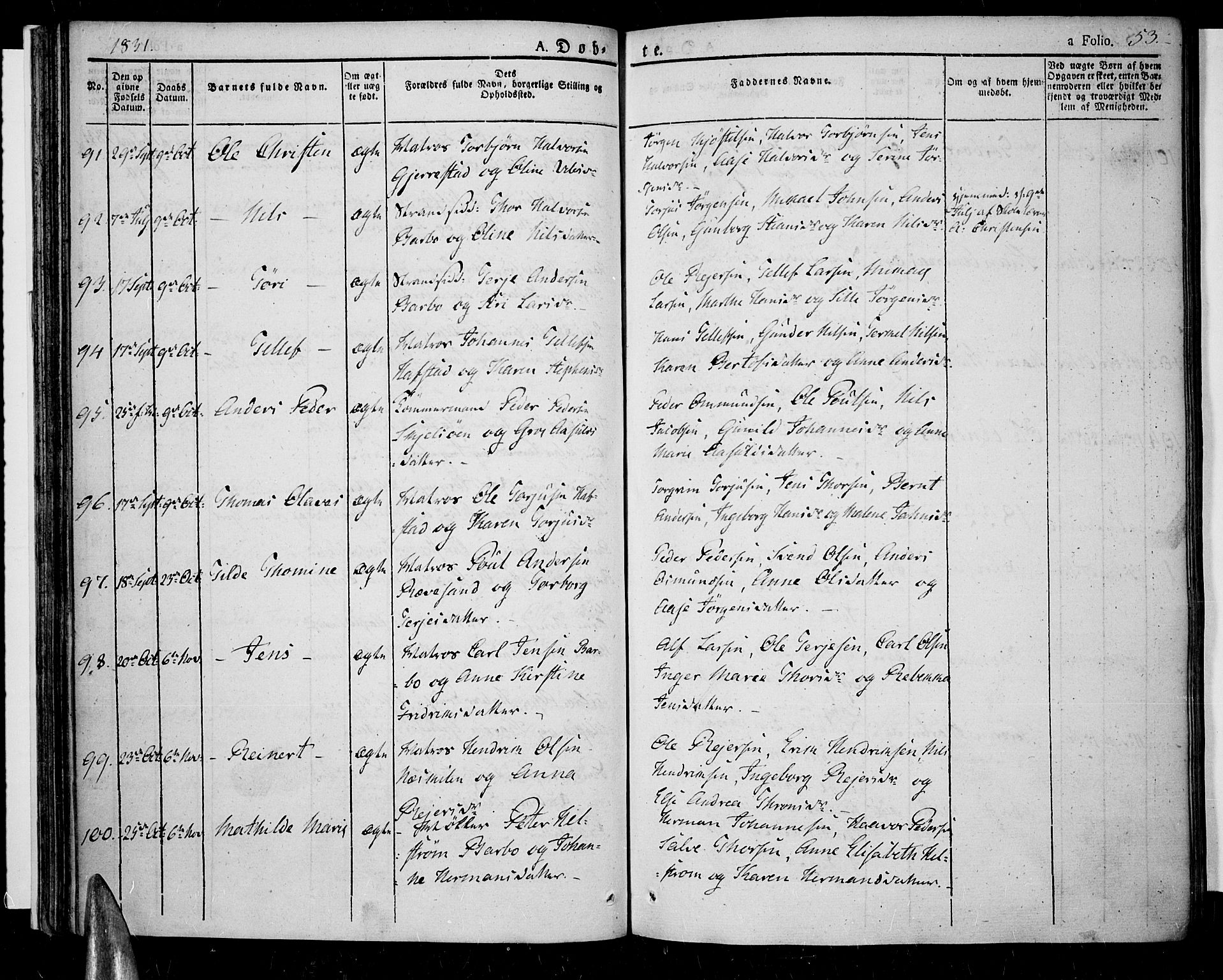 Tromøy sokneprestkontor, SAK/1111-0041/F/Fa/L0003: Parish register (official) no. A 3, 1825-1837, p. 53