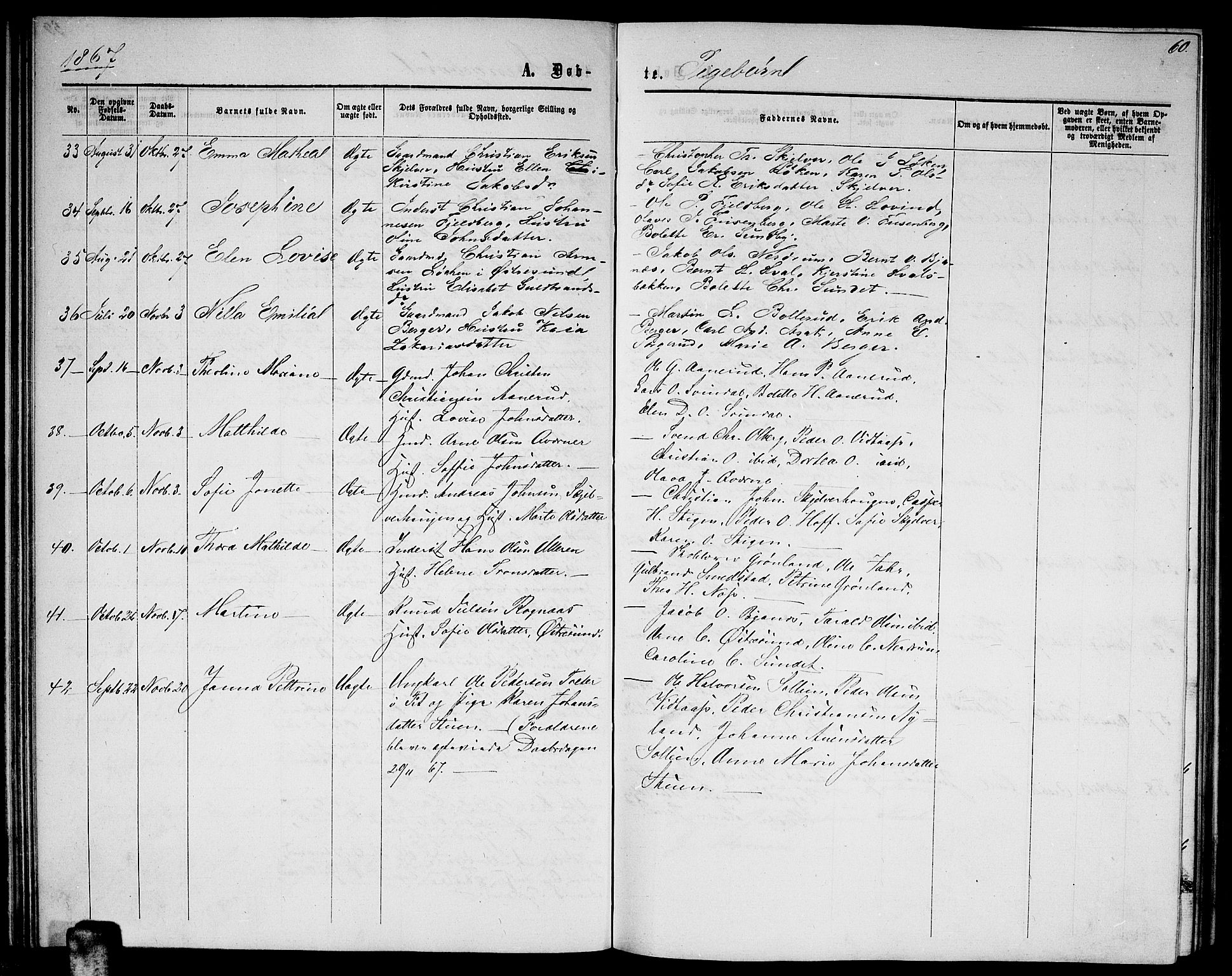 Fet prestekontor Kirkebøker, AV/SAO-A-10370a/G/Ga/L0003: Parish register (copy) no. I 3, 1860-1867, p. 60