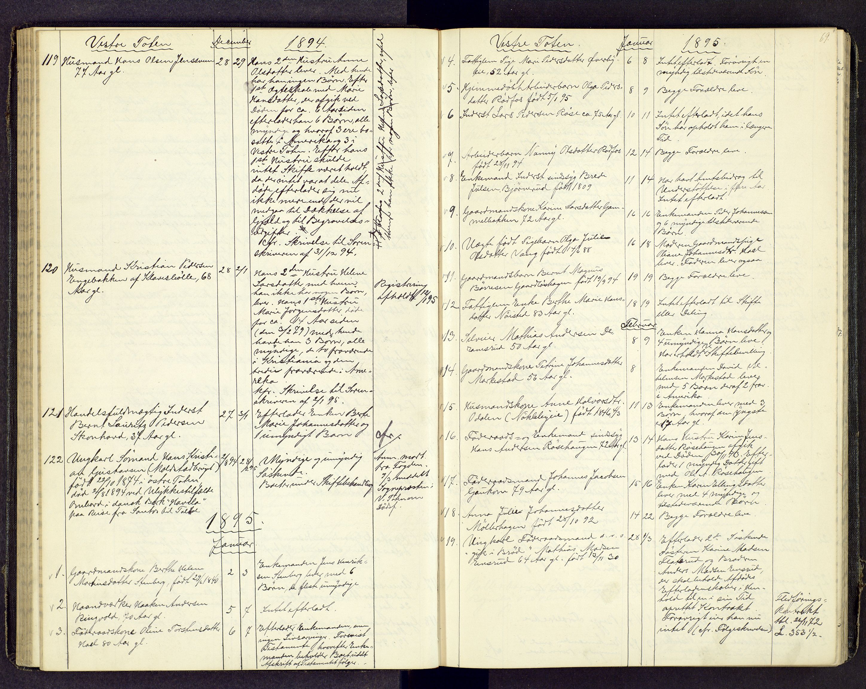 Toten tingrett, AV/SAH-TING-006/J/Jl/L0003: Dødsfallsjournal, 1893-1908, p. 68b-69a
