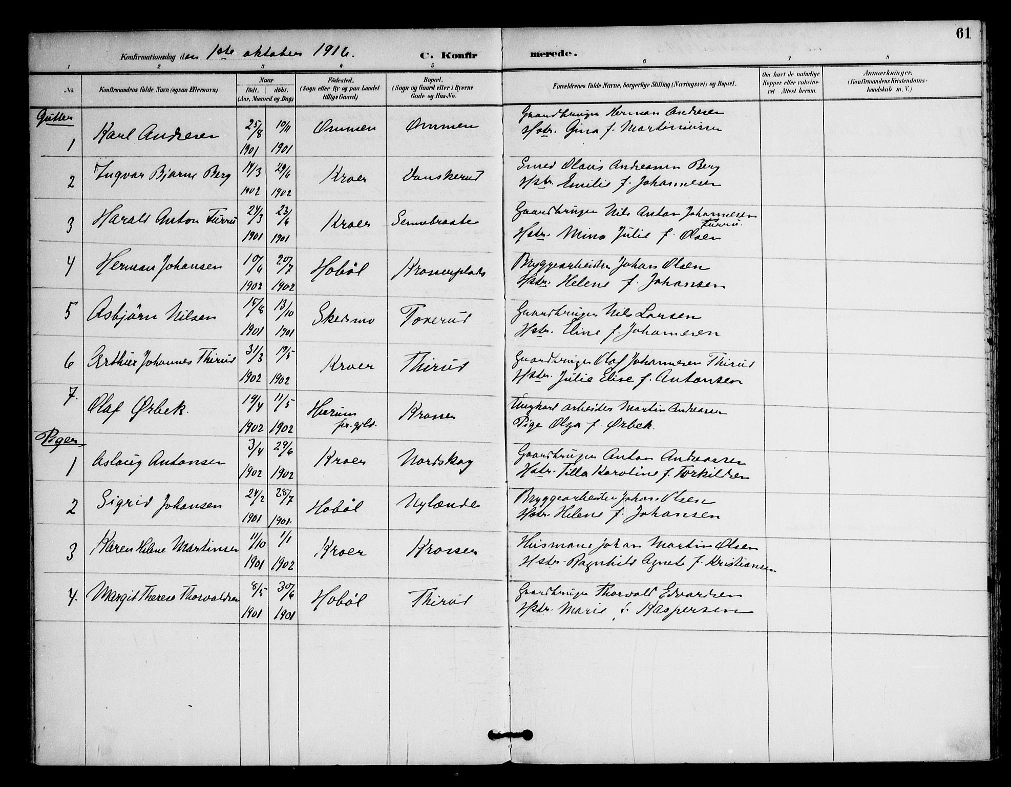 Ås prestekontor Kirkebøker, AV/SAO-A-10894/F/Fc/L0002: Parish register (official) no. III 2, 1892-1924, p. 61