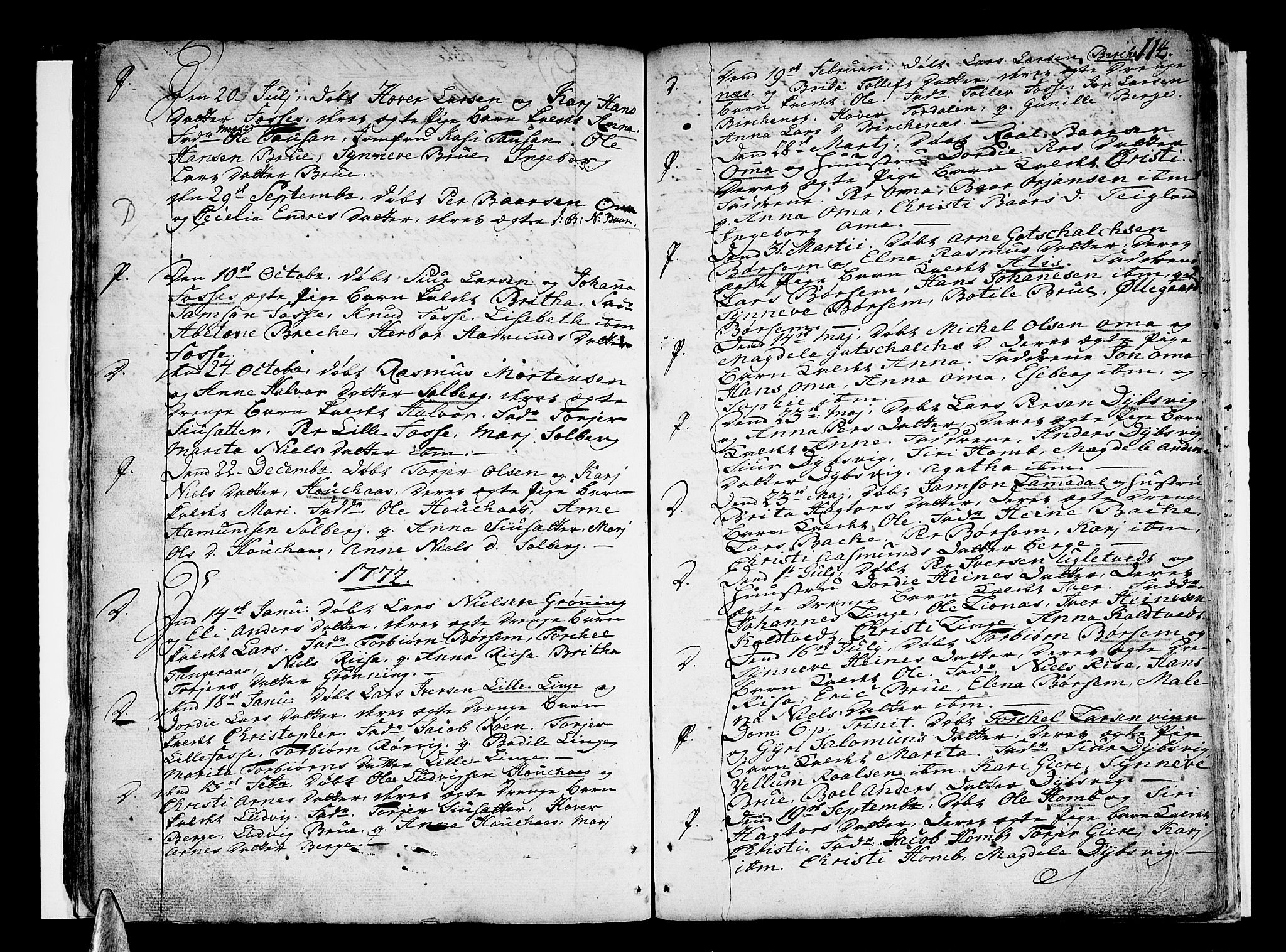 Strandebarm sokneprestembete, SAB/A-78401/H/Haa: Parish register (official) no. A 3 /1, 1750-1787, p. 114