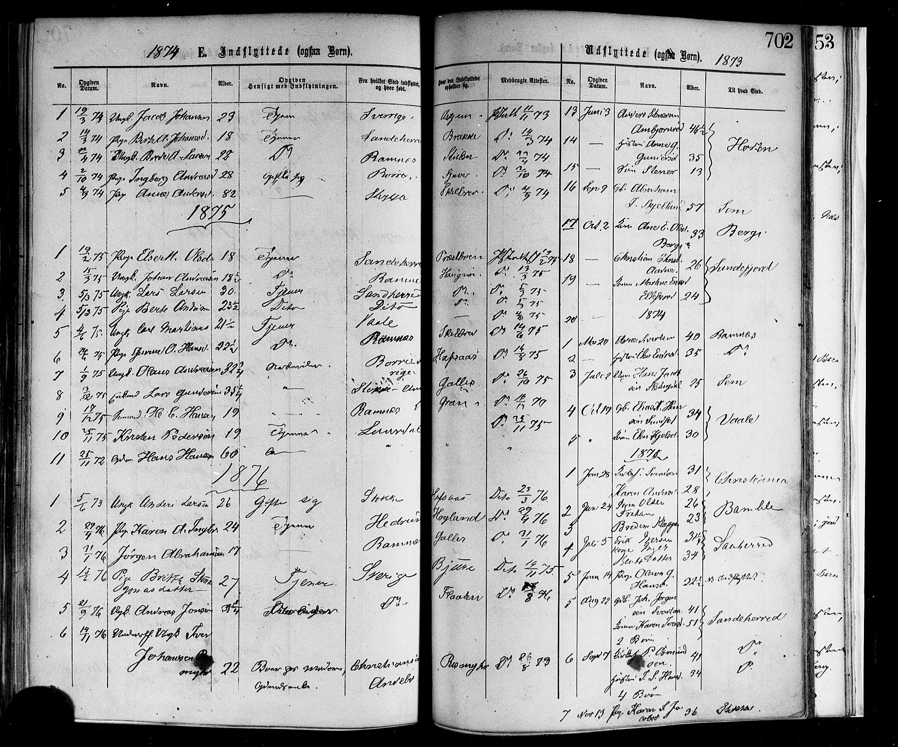 Andebu kirkebøker, AV/SAKO-A-336/F/Fa/L0006: Parish register (official) no. I 6, 1871-1878, p. 702
