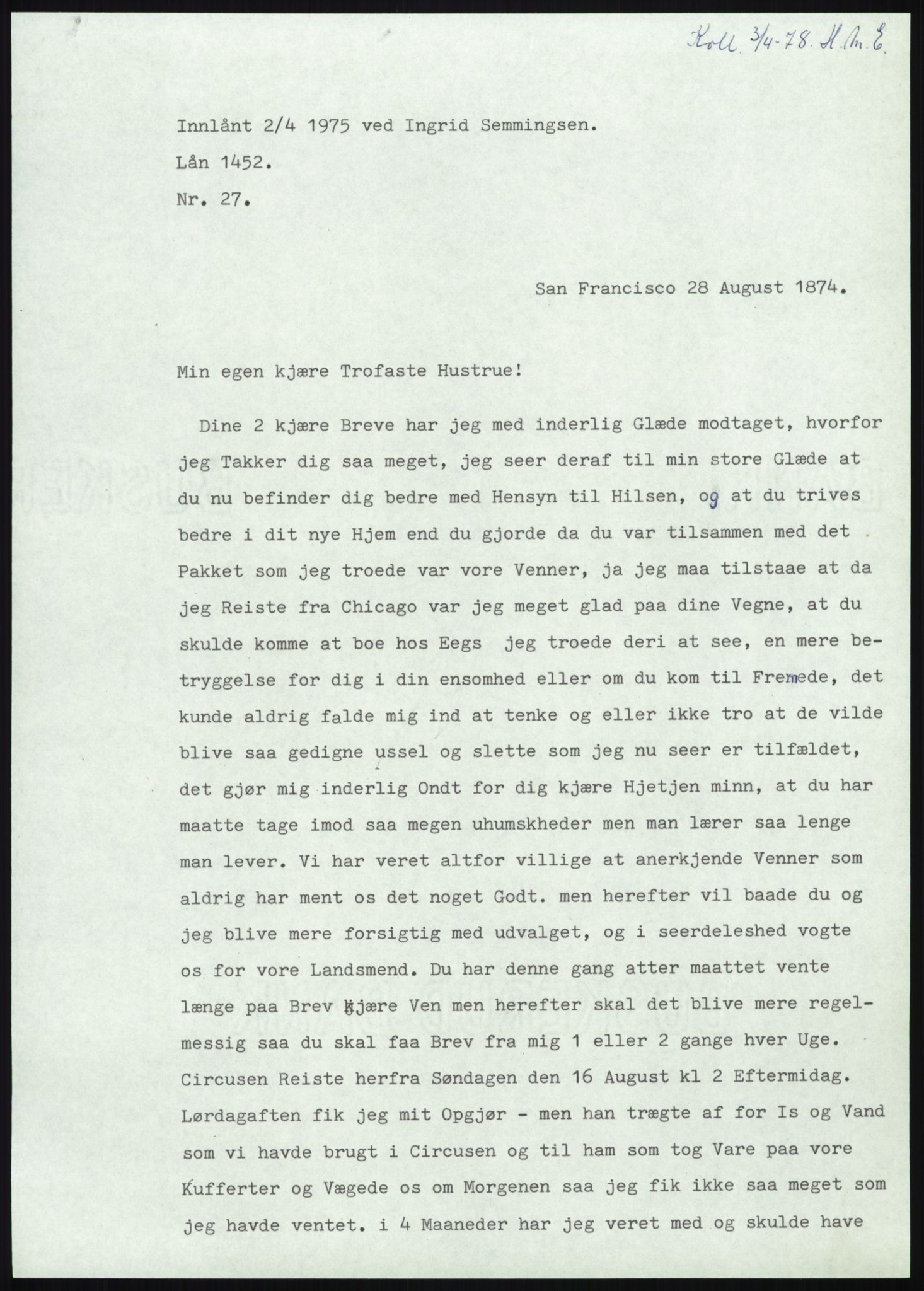 Samlinger til kildeutgivelse, Amerikabrevene, AV/RA-EA-4057/F/L0008: Innlån fra Hedmark: Gamkind - Semmingsen, 1838-1914, p. 279