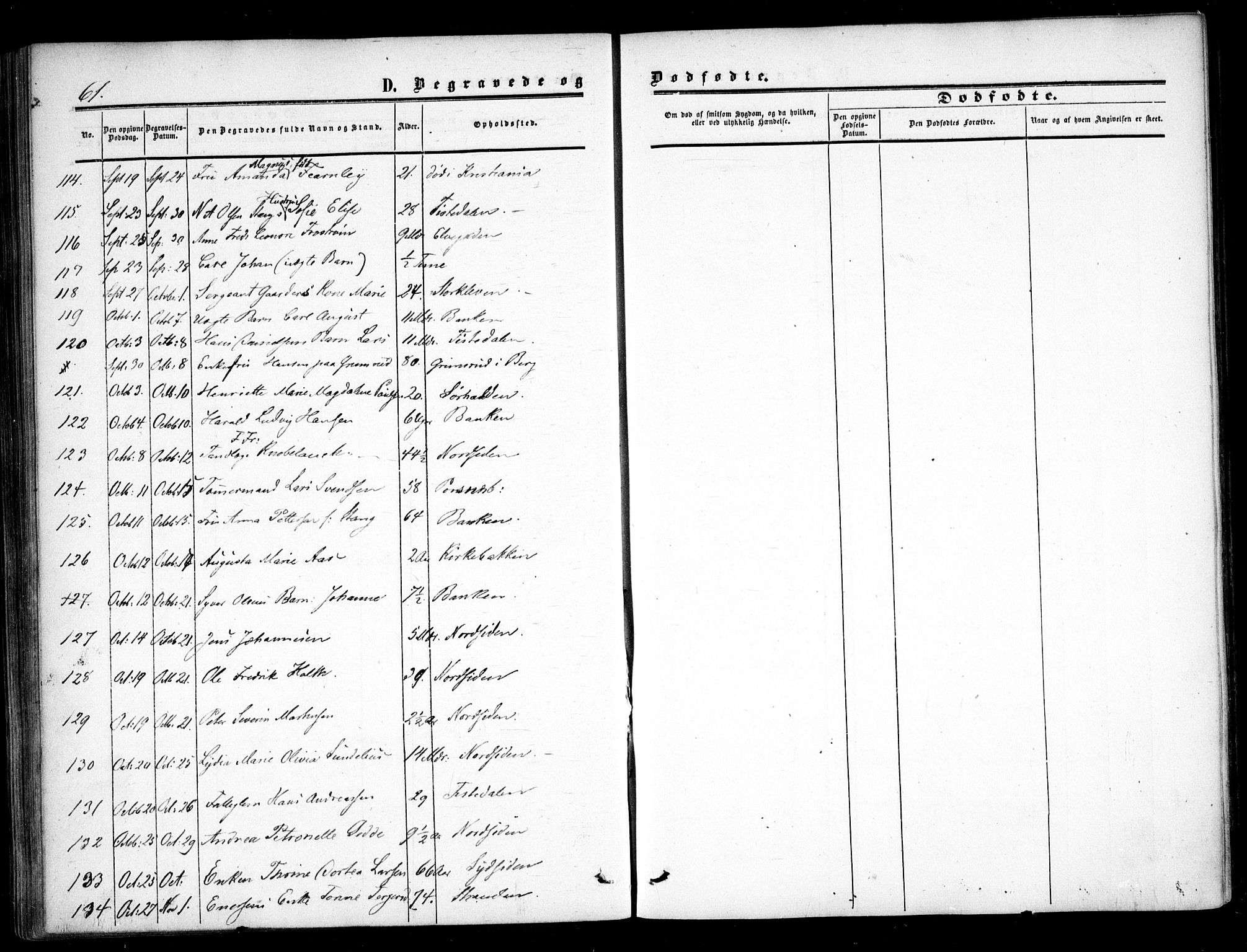 Halden prestekontor Kirkebøker, AV/SAO-A-10909/F/Fa/L0008: Parish register (official) no. I 8, 1857-1865, p. 61