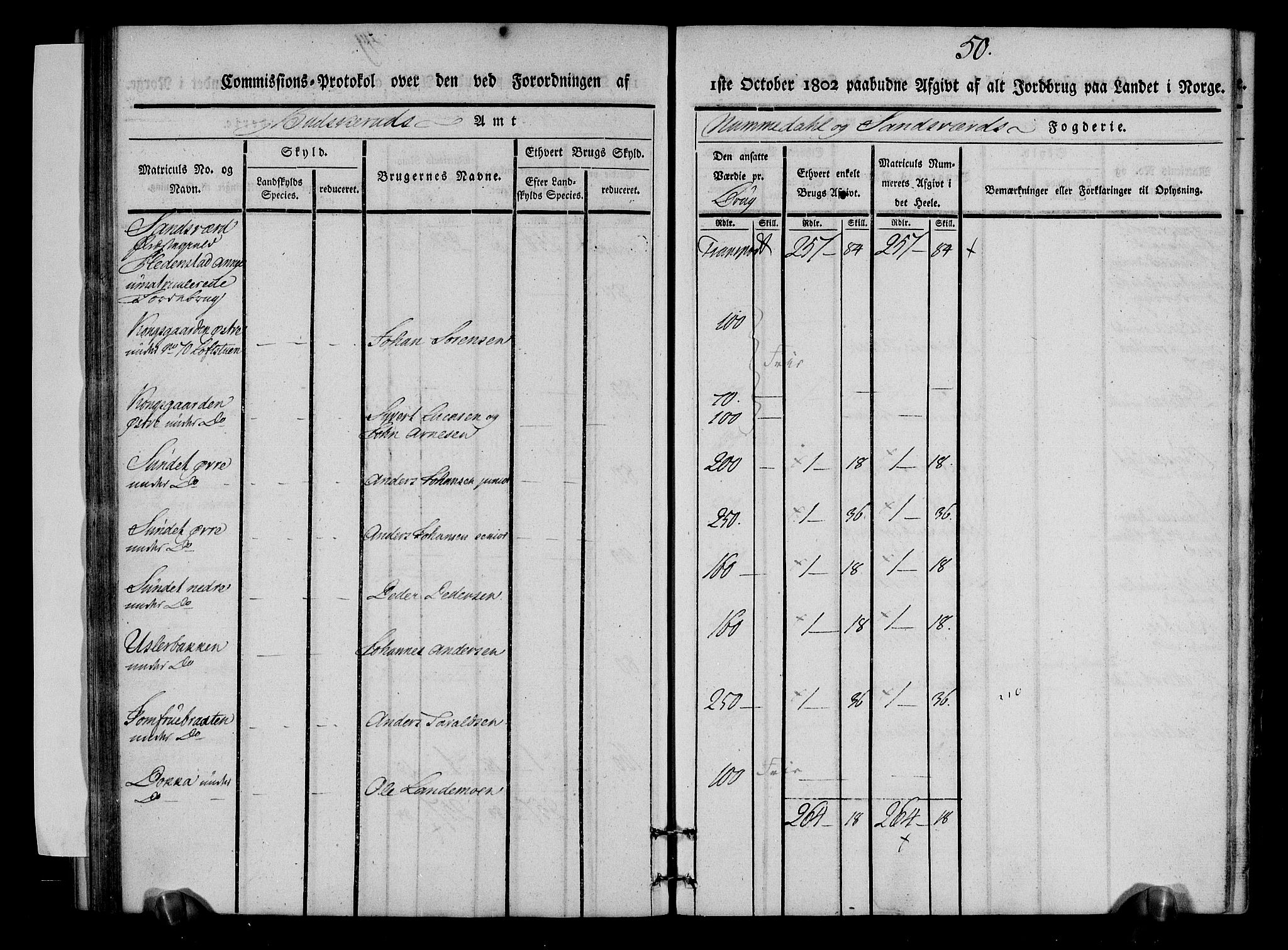 Rentekammeret inntil 1814, Realistisk ordnet avdeling, AV/RA-EA-4070/N/Ne/Nea/L0053: Numedal og Sandsvær fogderi. Kommisjonsprotokoll over matrikulerte jordbruk i Hedenstad anneks, 1803, p. 51