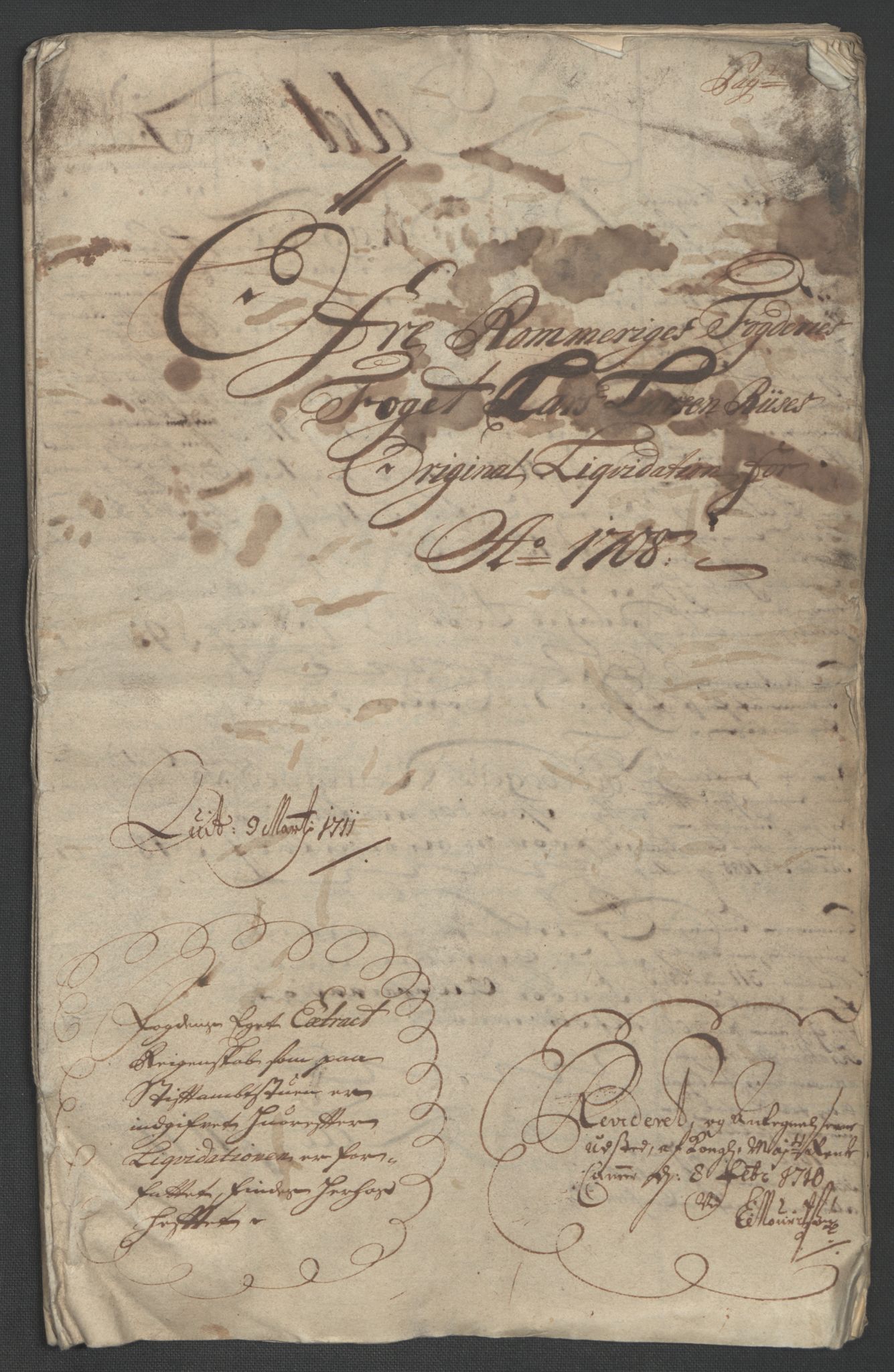Rentekammeret inntil 1814, Reviderte regnskaper, Fogderegnskap, RA/EA-4092/R12/L0719: Fogderegnskap Øvre Romerike, 1708-1709, p. 3