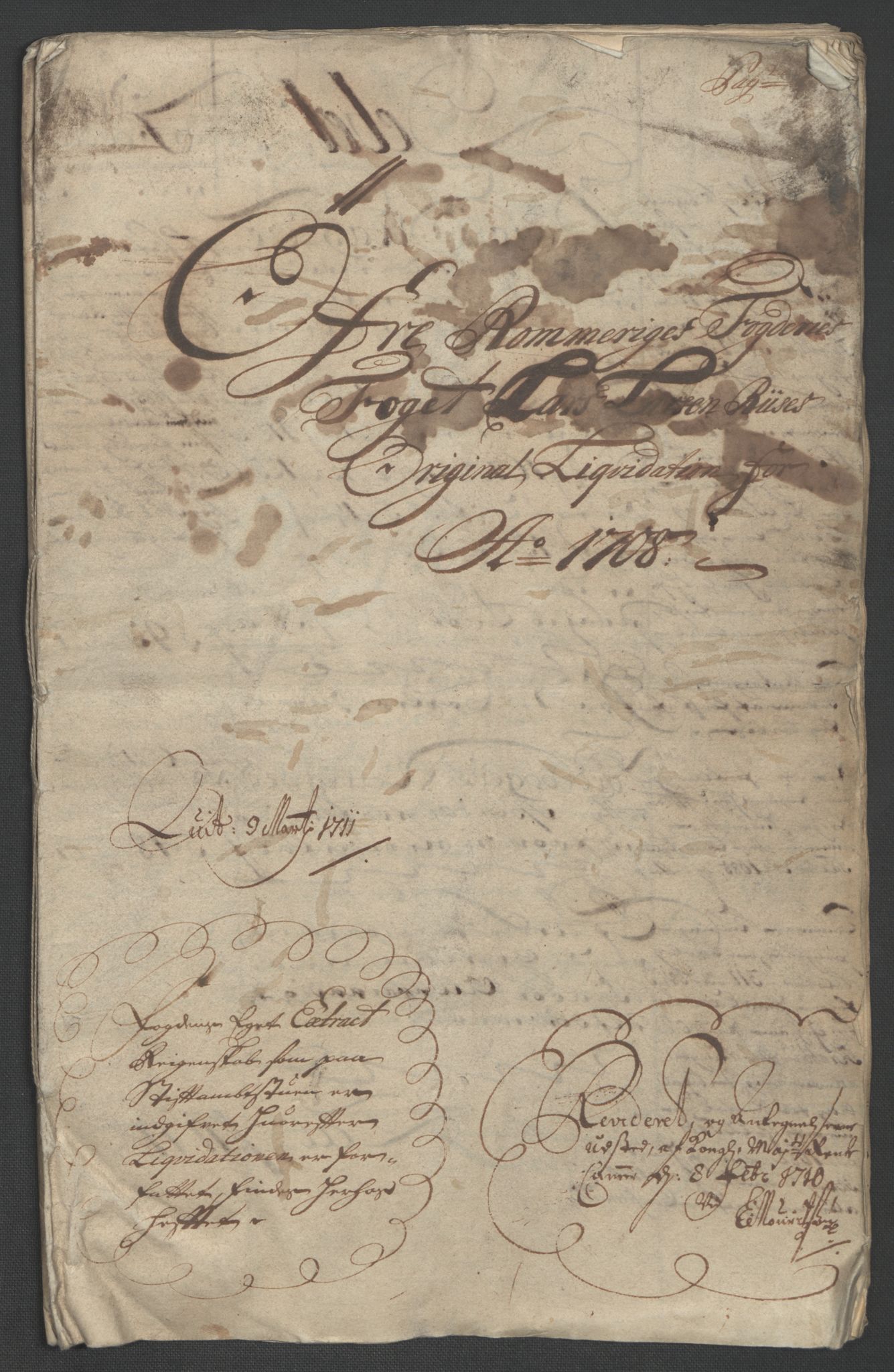 Rentekammeret inntil 1814, Reviderte regnskaper, Fogderegnskap, AV/RA-EA-4092/R12/L0719: Fogderegnskap Øvre Romerike, 1708-1709, p. 3