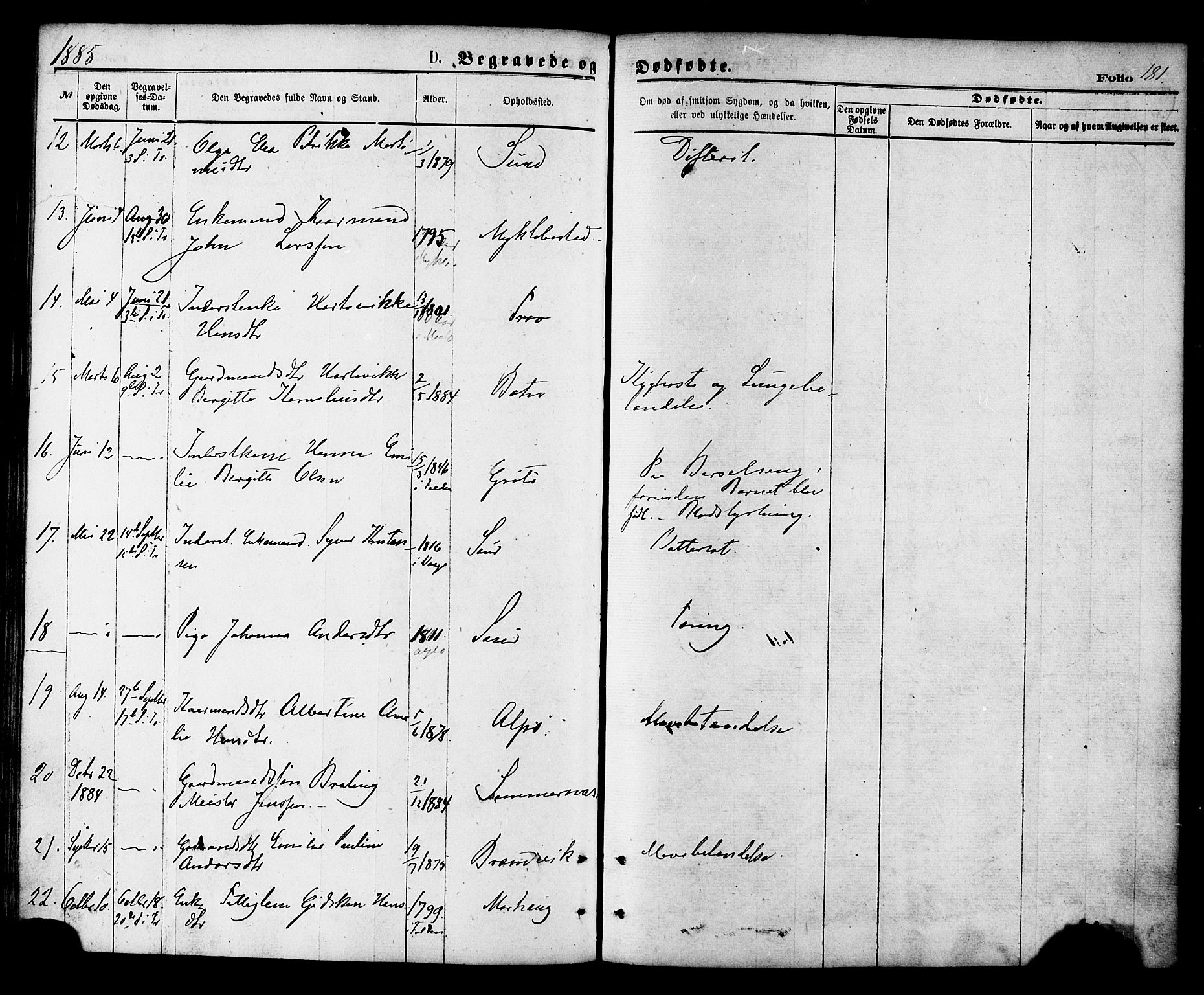 Ministerialprotokoller, klokkerbøker og fødselsregistre - Nordland, AV/SAT-A-1459/857/L0821: Parish register (official) no. 857A01, 1875-1889, p. 181