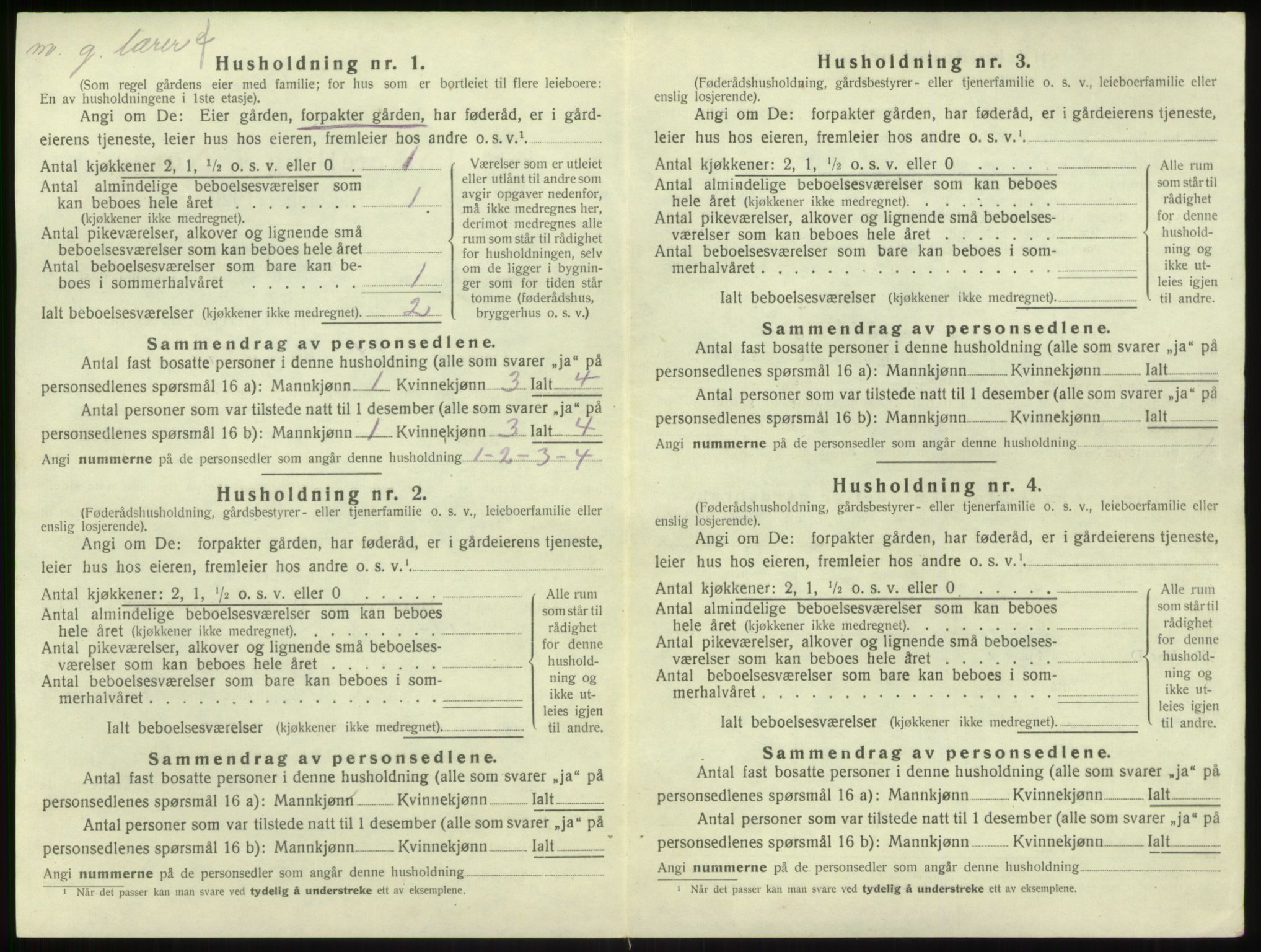 SAB, 1920 census for Brekke, 1920, p. 64