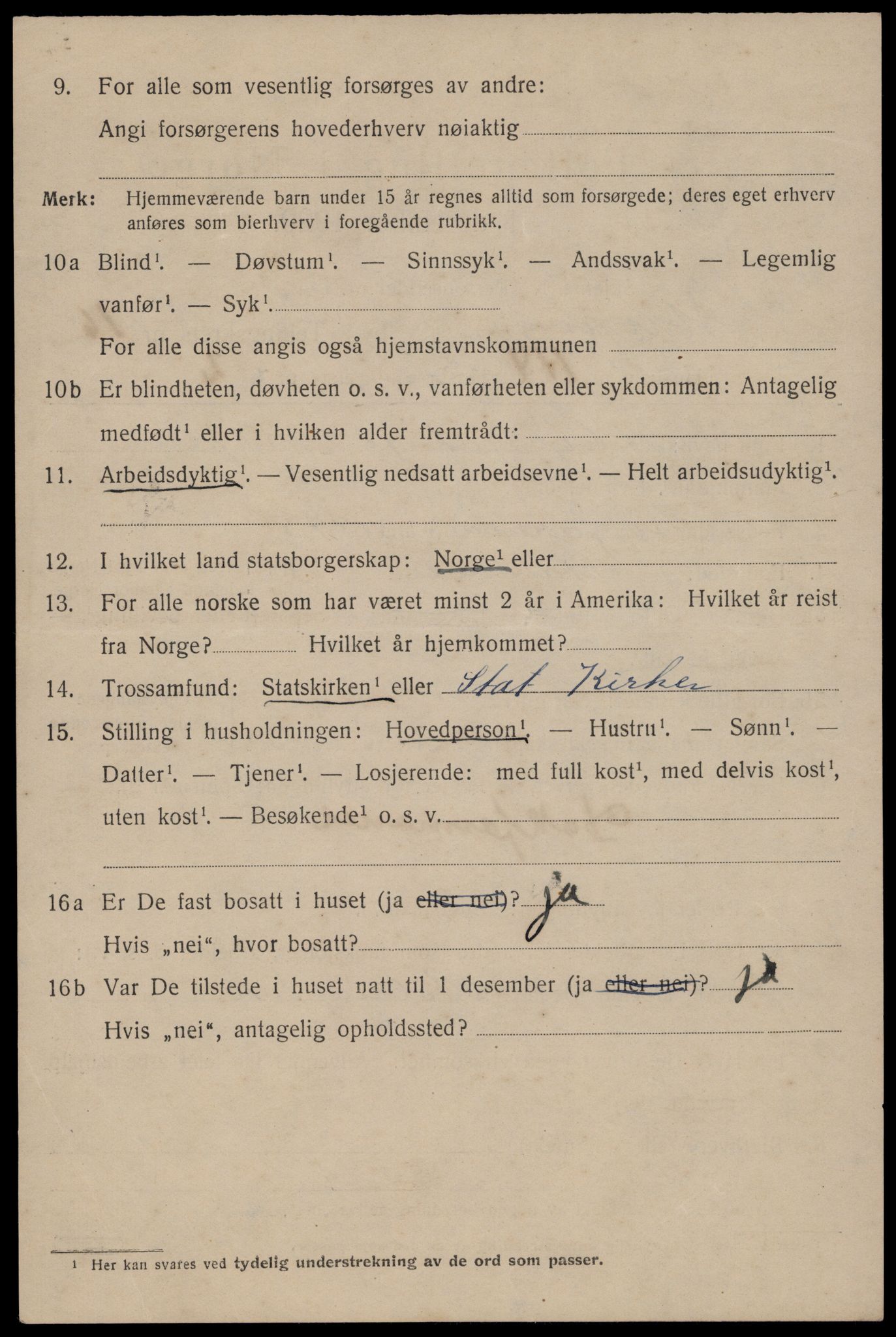 SAST, 1920 census for Stavanger, 1920, p. 65213