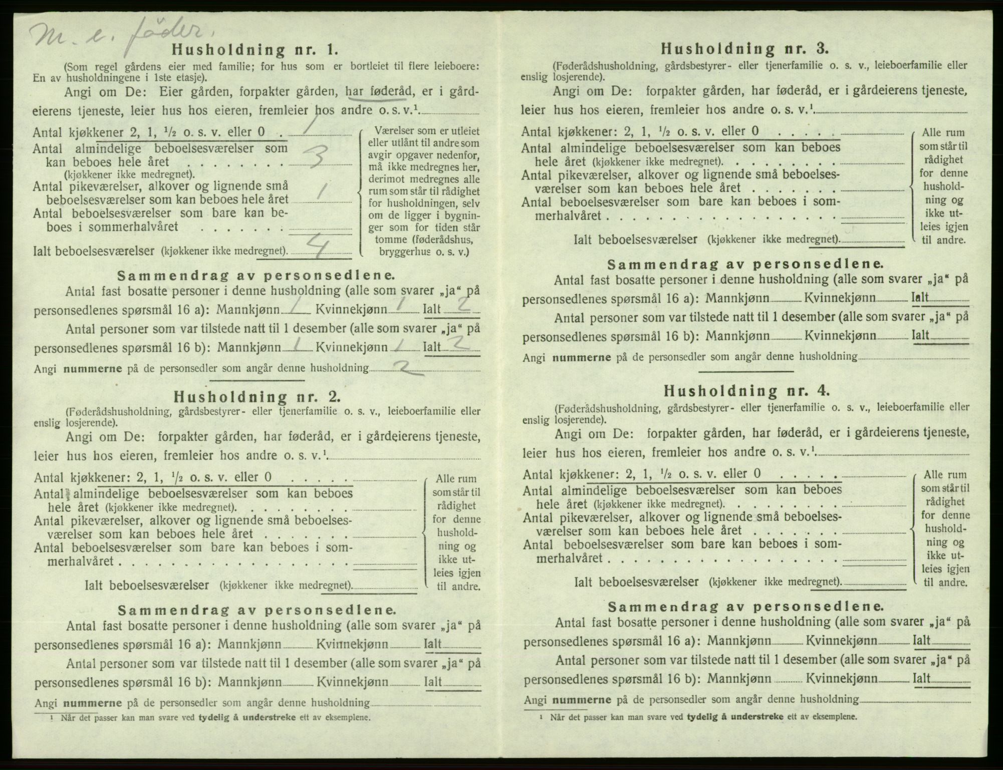 SAB, 1920 census for Sveio, 1920, p. 154