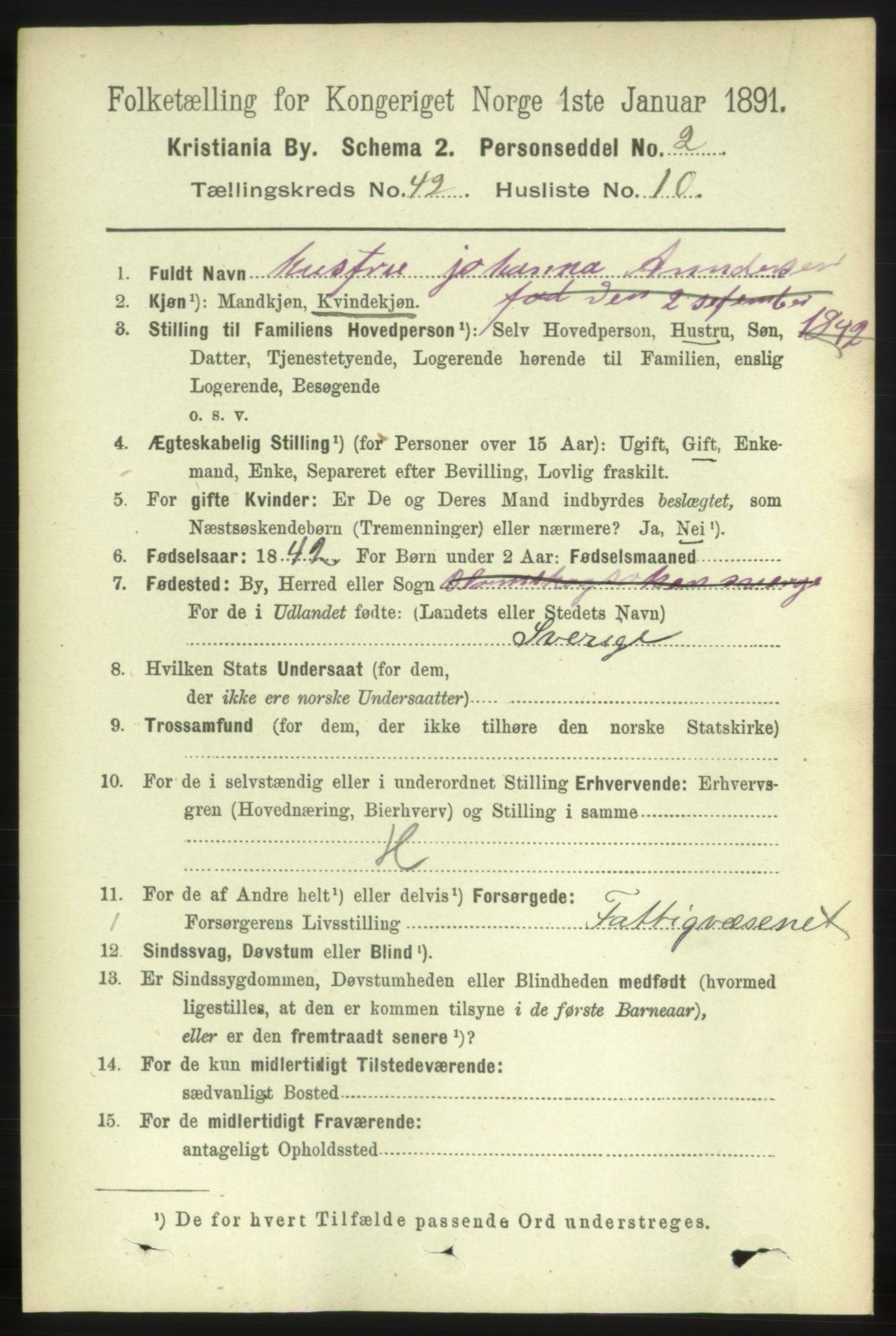 RA, 1891 census for 0301 Kristiania, 1891, p. 25229