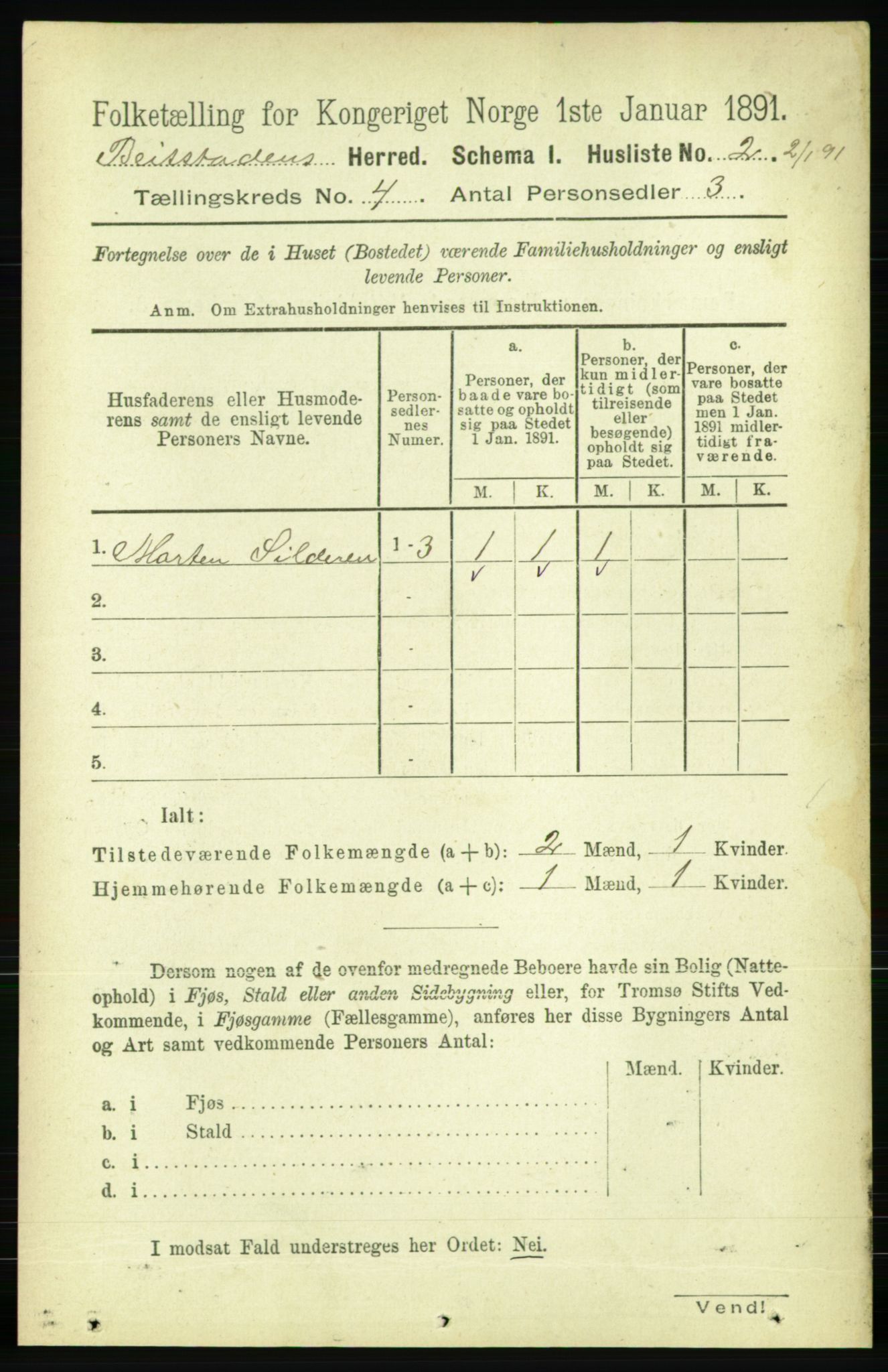 RA, 1891 census for 1727 Beitstad, 1891, p. 967